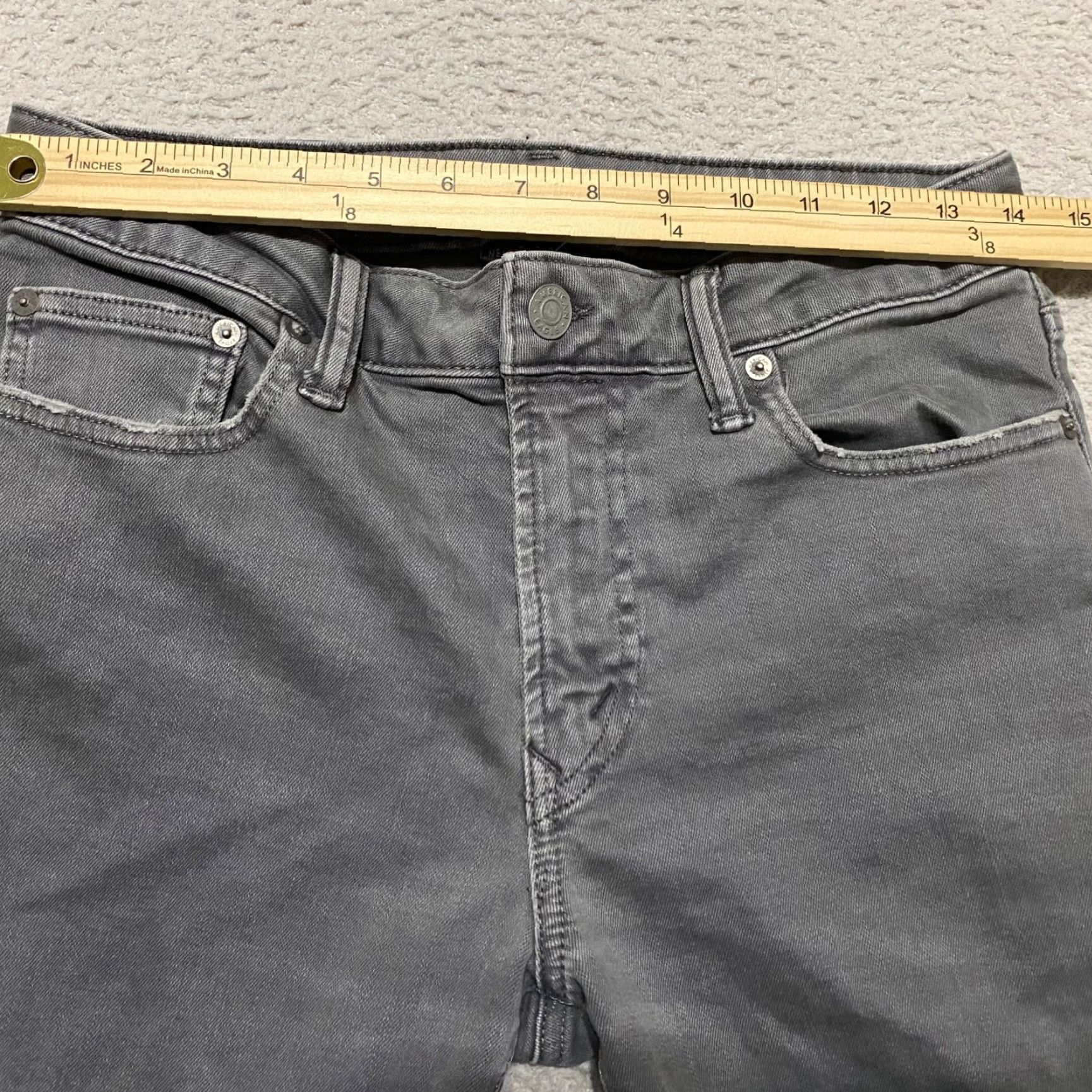 American Eagle Outfitters American Eagle Mens Jeans 29x32 Gray Denim Skinny Leg Mid Rise Medium Wash Size US 28 / EU 44 - 5 Thumbnail