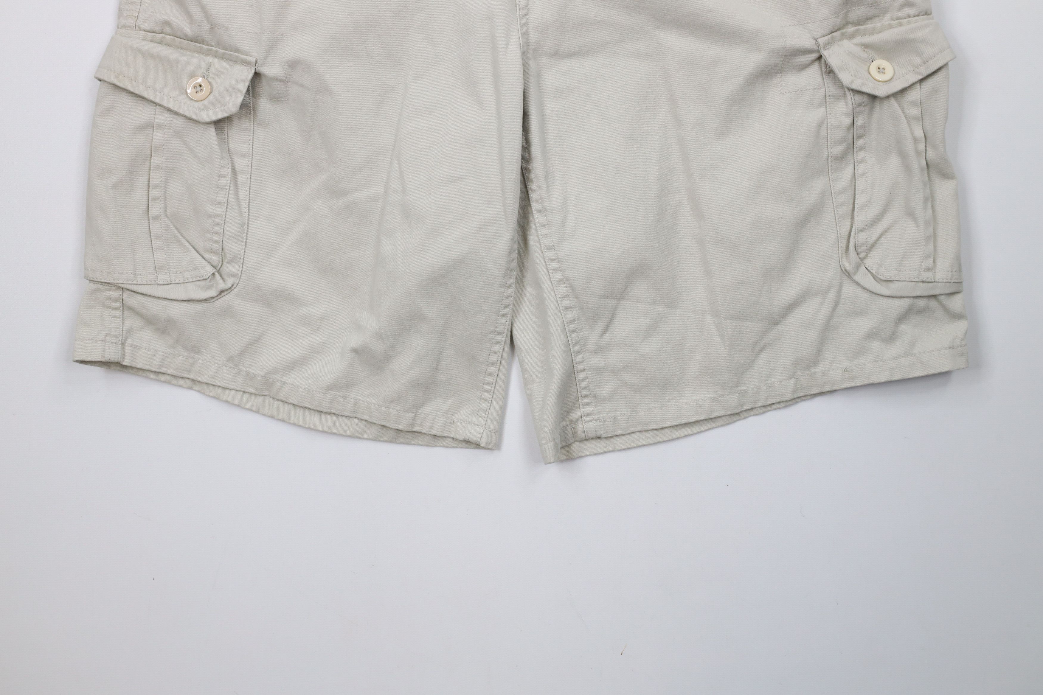 Vintage Vintage 90s Streetwear Baggy Fit Cargo Shorts Beige Cotton Size US 36 / EU 52 - 4 Thumbnail