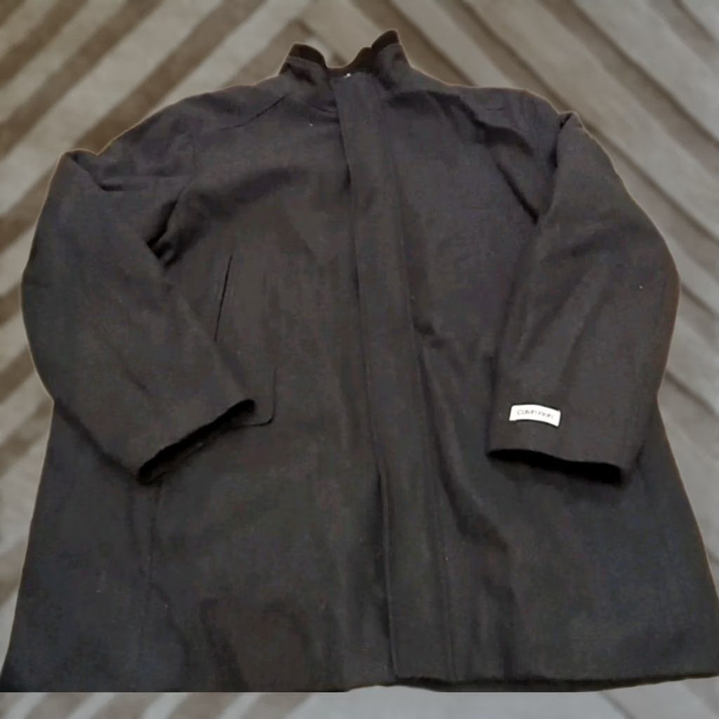 Calvin Klein Calvin Klein Coat Wool Blend 2XL Jacket Gray Zip Wool Insulation Logo Pockets Overcoat Mens Regular Fall Winter Business Casual Workwear Size US XXL / EU 58 / 5 - 1 Thumbnail