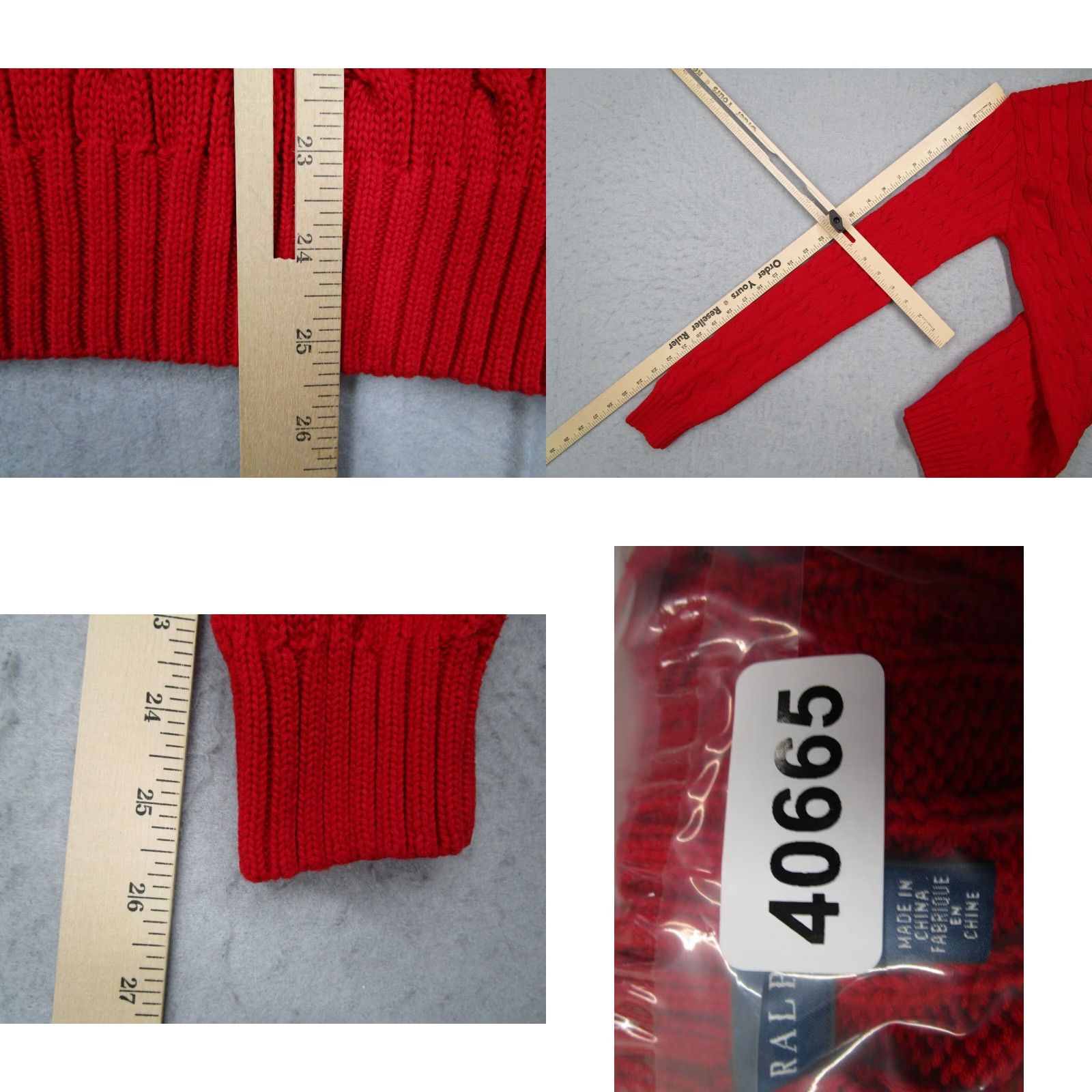 Ralph Lauren RALPH LAUREN BLUE LABEL Women's Medium Red Cable-Knit Sweater Pullover with Gold Pony, Long Sleeve, Crew Neck, Classic Preppy Style Size M / US 6-8 / IT 42-44 - 8 Thumbnail