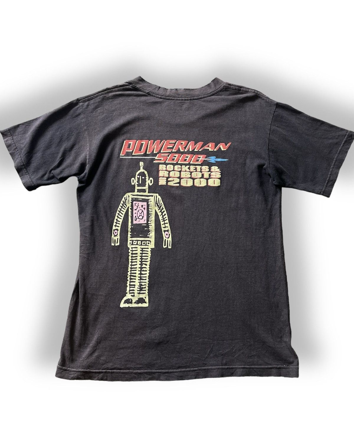 Band Tees × Vintage Distressed Faded Black Powerman 5000 TShirt Copyright 1999 Size US M / EU 48-50 / 2 - 2 Thumbnail