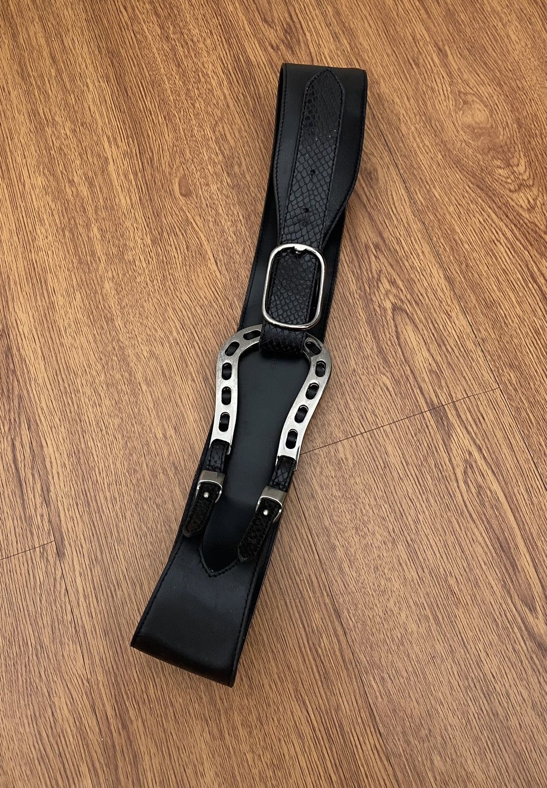 If Six Was Nine × Japanese Brand × Le Grande Bleu (L.G.B.) Snakeskin leather big buckle belt Size ONE SIZE - 3 Thumbnail