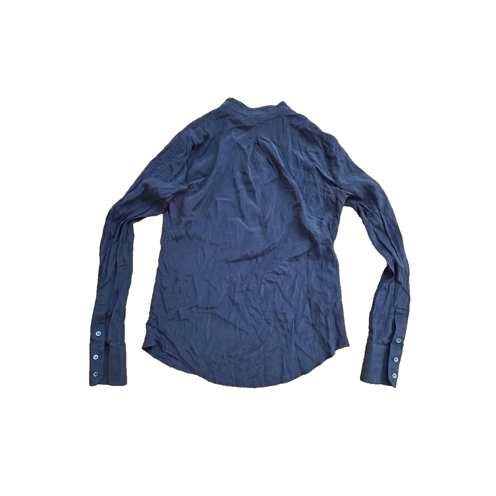 BCBGeneration BCBG MAX AZRIA SILK Blouse Navy Blue Size XXS A001142 Size XXS / US 00 / IT 34 - 7 Thumbnail