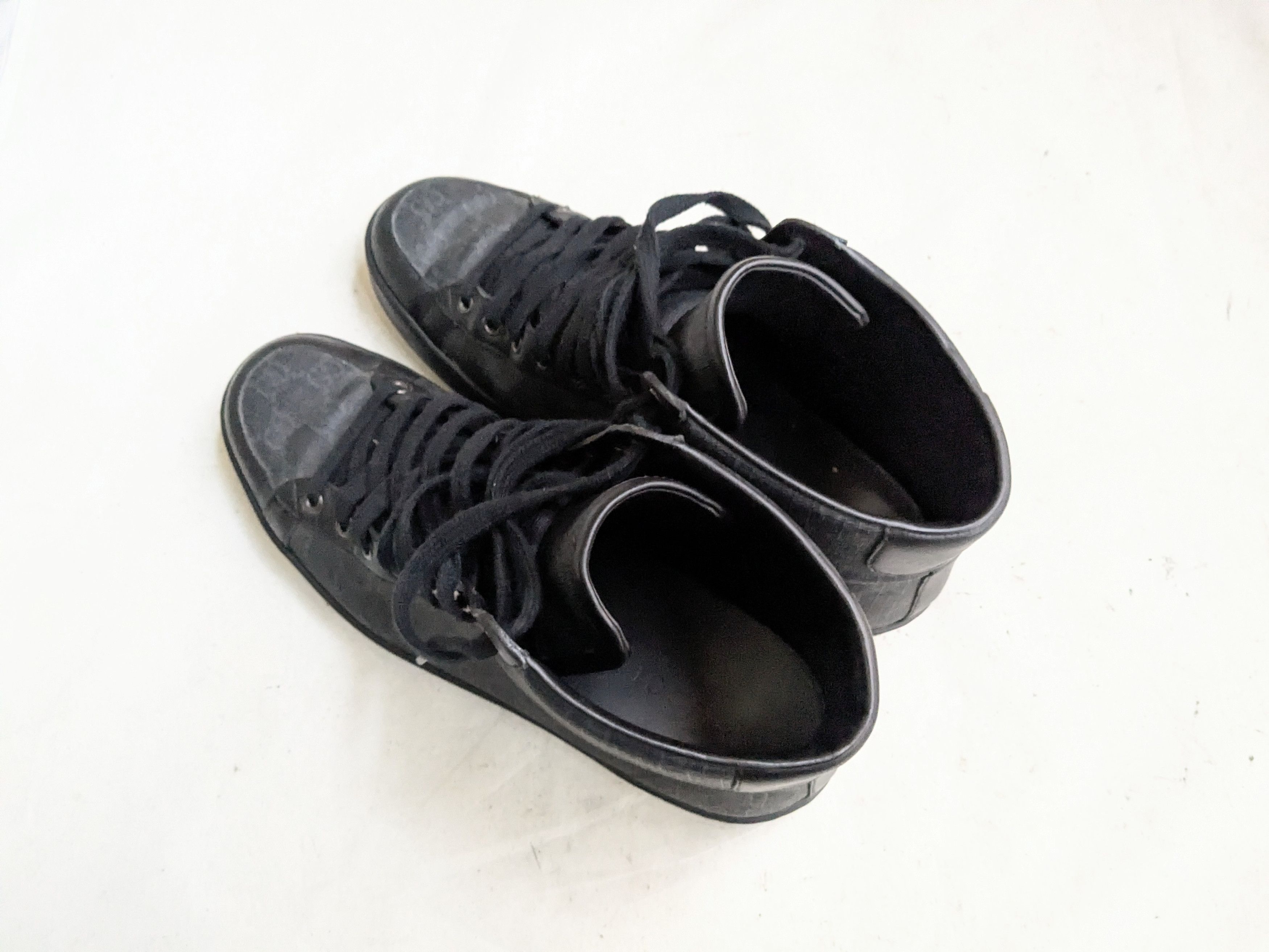 Gucci Gucci High Top Sneakers Black 8.5 Leather Monogram GG Size US 8.5 / EU 41-42 - 11 Thumbnail