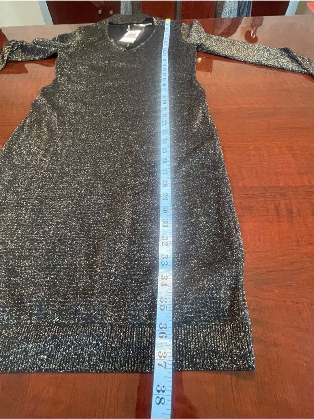 Michael Kors Michael Kors Black Gold Lurex Midi Dress NWT XS Glamour Size XS / US 0-2 / IT 36-38 - 10 Thumbnail