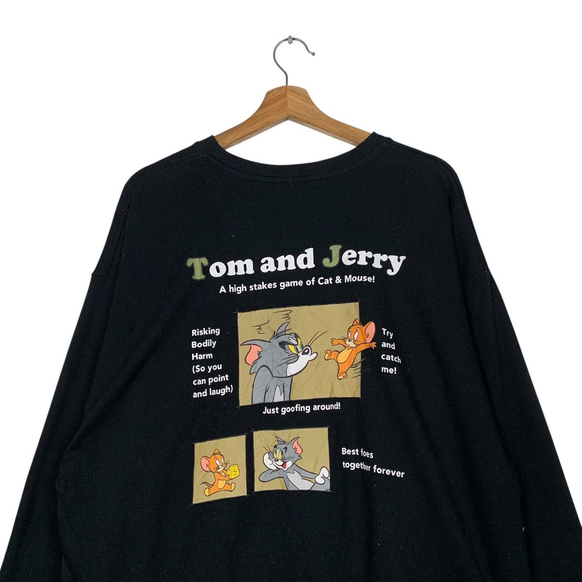 Japanese Brand Tom And Jerry Black Crewneck Sweatshirt Size US L / EU 52-54 / 3 - 8 Thumbnail