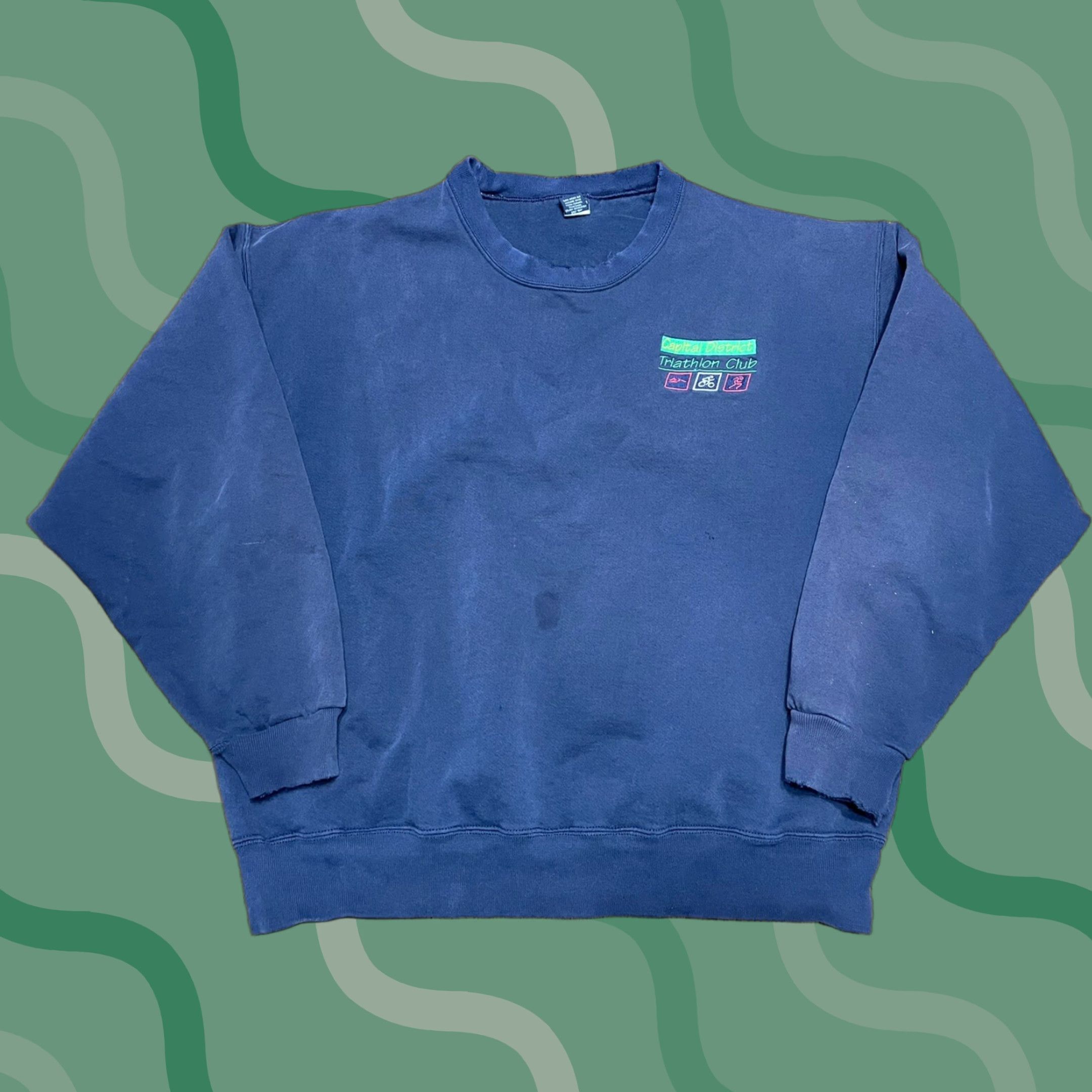 Jerzees VINTAGE Jerzees Sweatshirt Men XL Blue Fleece Logo Graphic Pullover Crew Neck Long Sleeve Sweater Nature Outdoor All Seasons Size US XL / EU 56 / 4 - 1 Thumbnail
