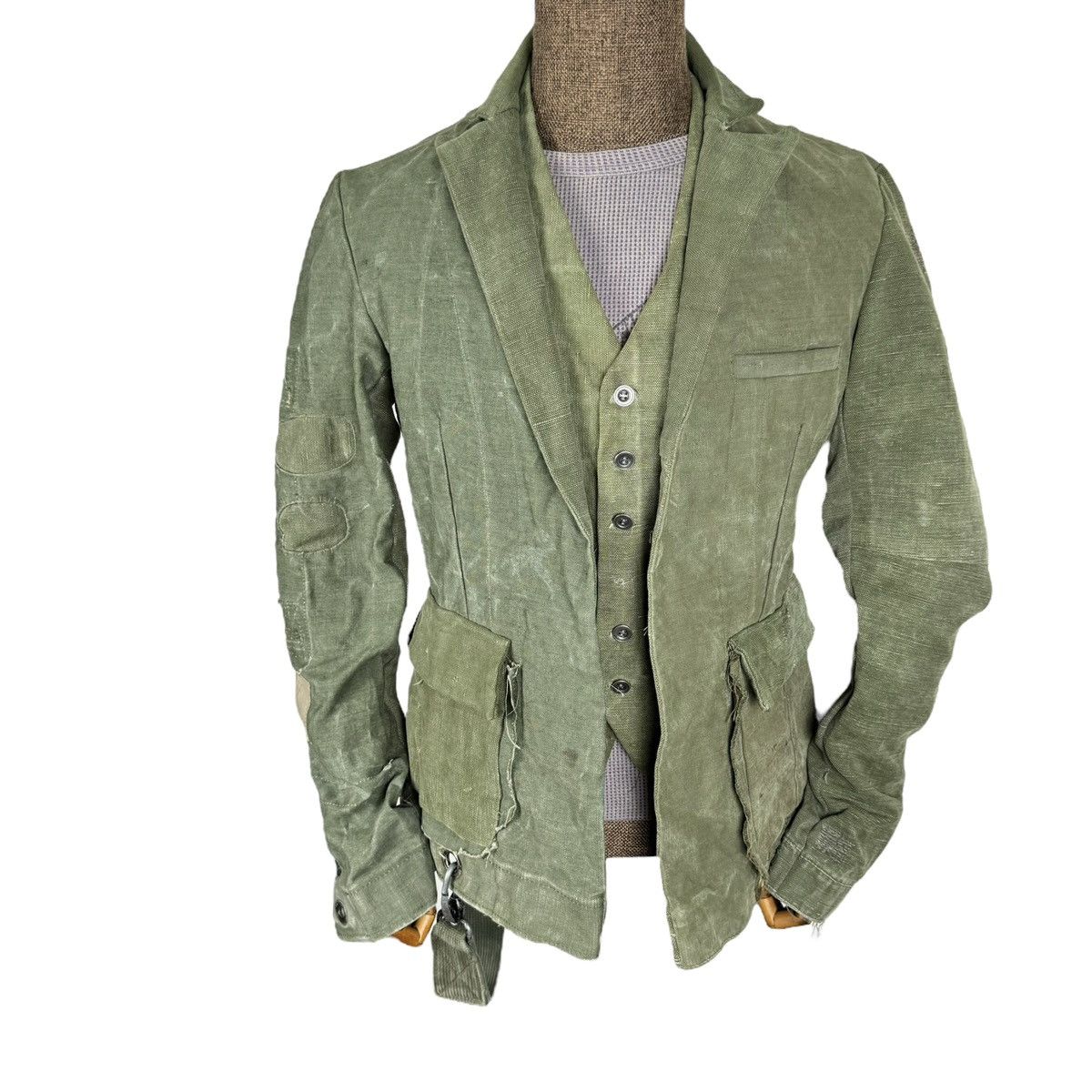 Greg Lauren ☀️GREG LAUREN LINEN DUFFLE MILITARY JACKET Size US S / EU 44-46 / 1 - 2 Thumbnail