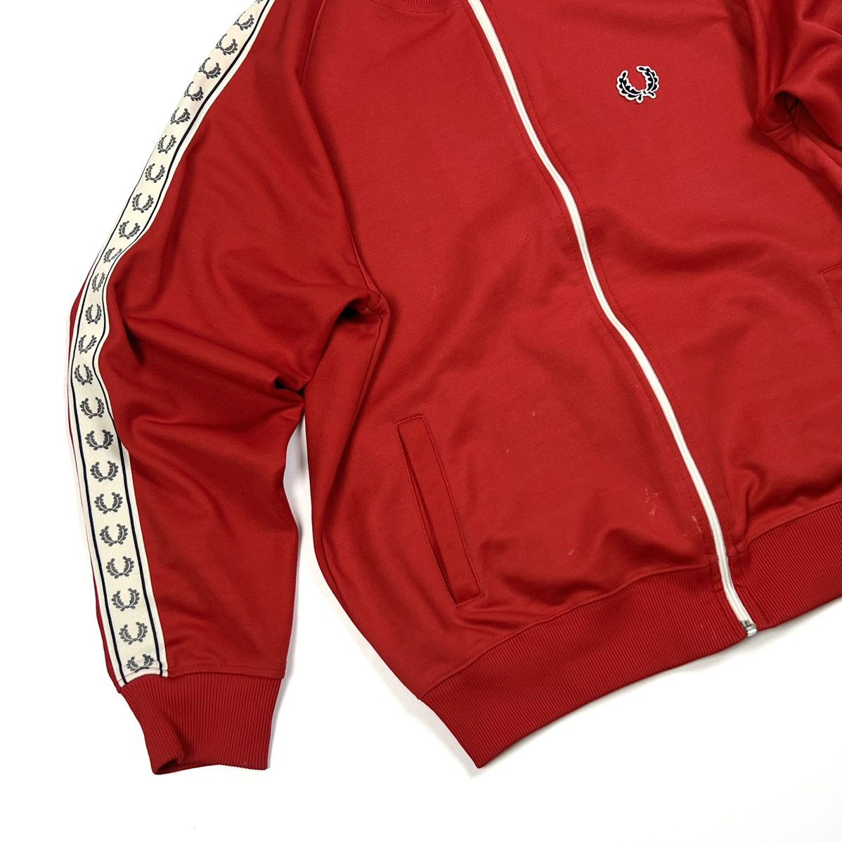 Fred Perry × Vintage Vintage Fred Perry Striped Logo Zip Track Jacket Windbreaker Size US M / EU 48-50 / 2 - 8 Thumbnail