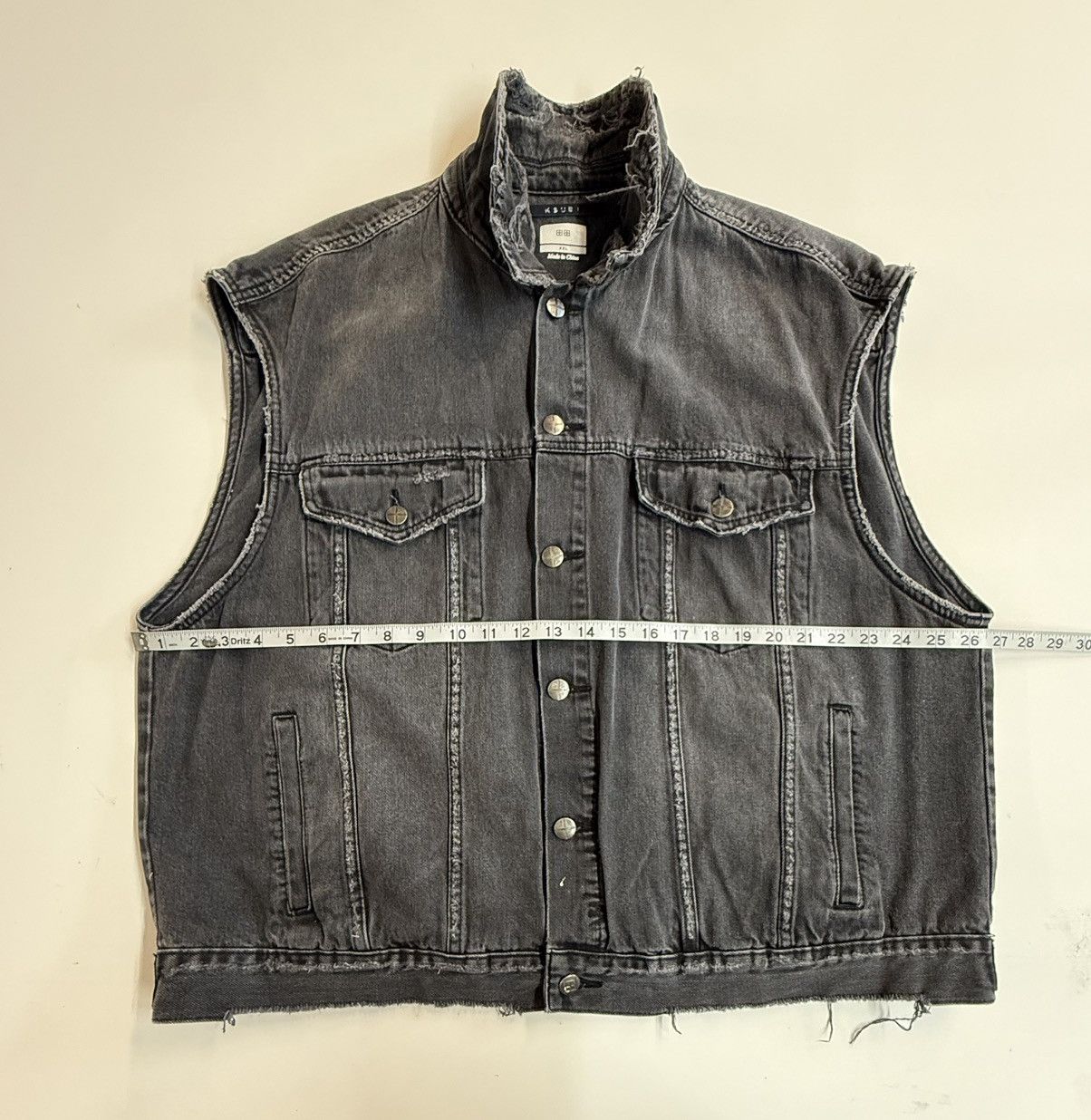 Ksubi KSUBI Faded Black Denim Vest — Cut-Off Trucker XXL Size US XXL / EU 58 / 5 - 21 Thumbnail