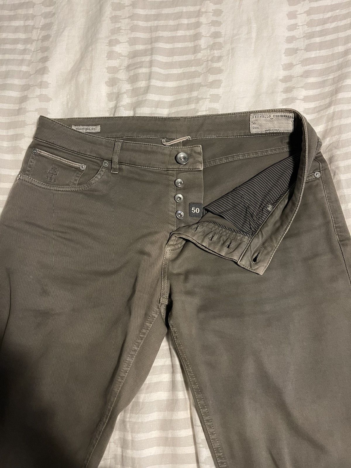 Brunello Cucinelli Brunello Cucinelli Dark Green Jeans Size US 33 - 1 Thumbnail