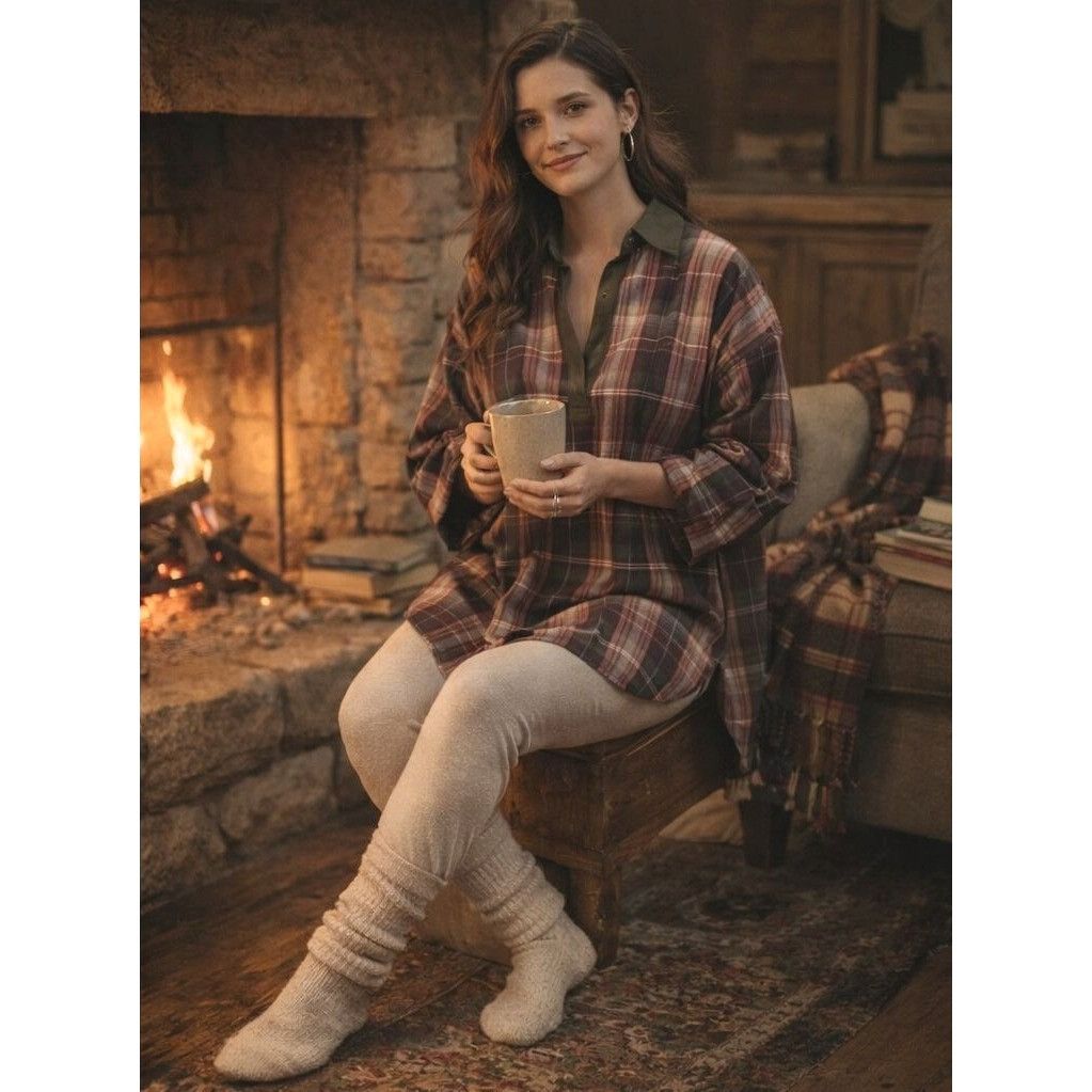 Free People NWT Free People Sunday Morning XL Plaid Sleep Shirt Lounge C Size XL / US 12-14 / IT 48-50 - 1 Thumbnail
