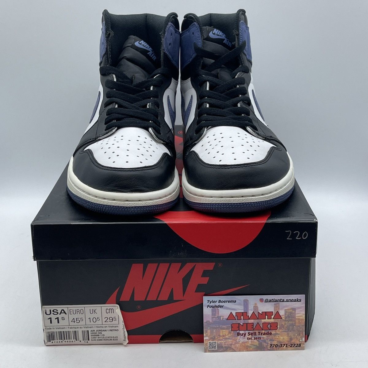 Jordan Brand Air Jordan 1 high beat hand in the game blue moon Size US 11.5 / EU 44-45 - 2 Thumbnail