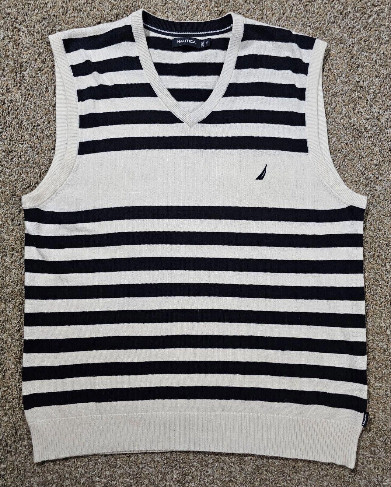 Nautica Nautica Striped Blue White Preppy Vest XL Size US XL / EU 56 / 4 - 1 Thumbnail