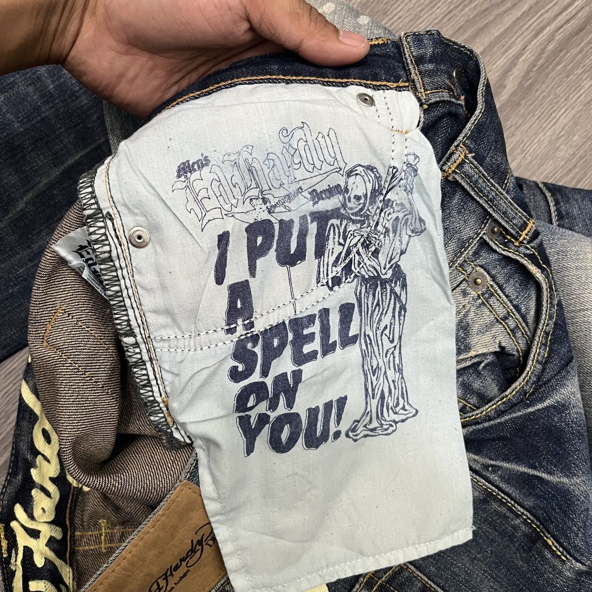 Ed Hardy 2000s Embroidery Jeans Ed Hardy Back Print 🟥 Size US 30 / EU 46 - 12 Thumbnail
