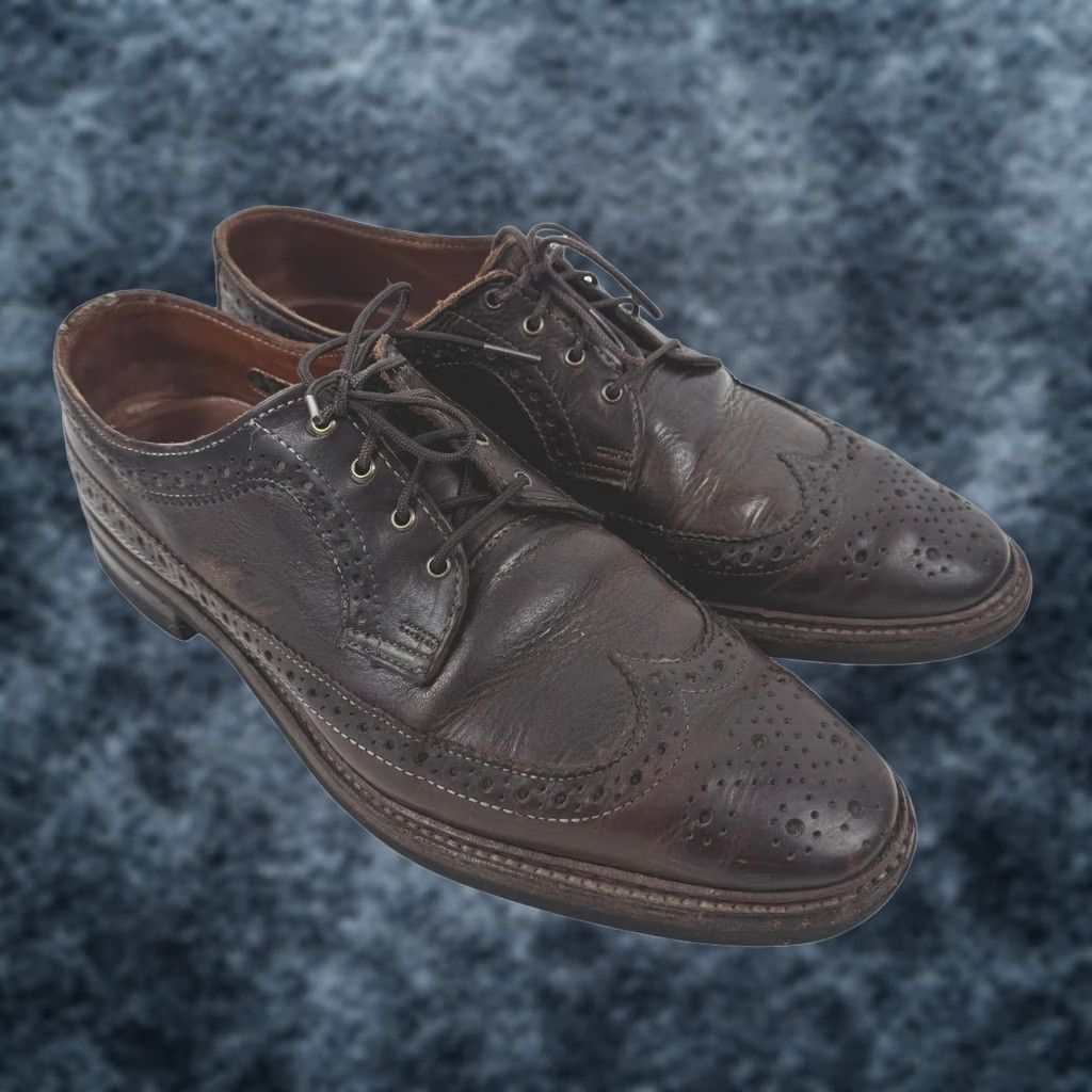 Allen Edmonds Allen Edmonds Aberdeen Brown Mens 11 D Wingtip Derby Leather Dainite Sole 8022 Size US 11 / EU 44 - 1 Thumbnail