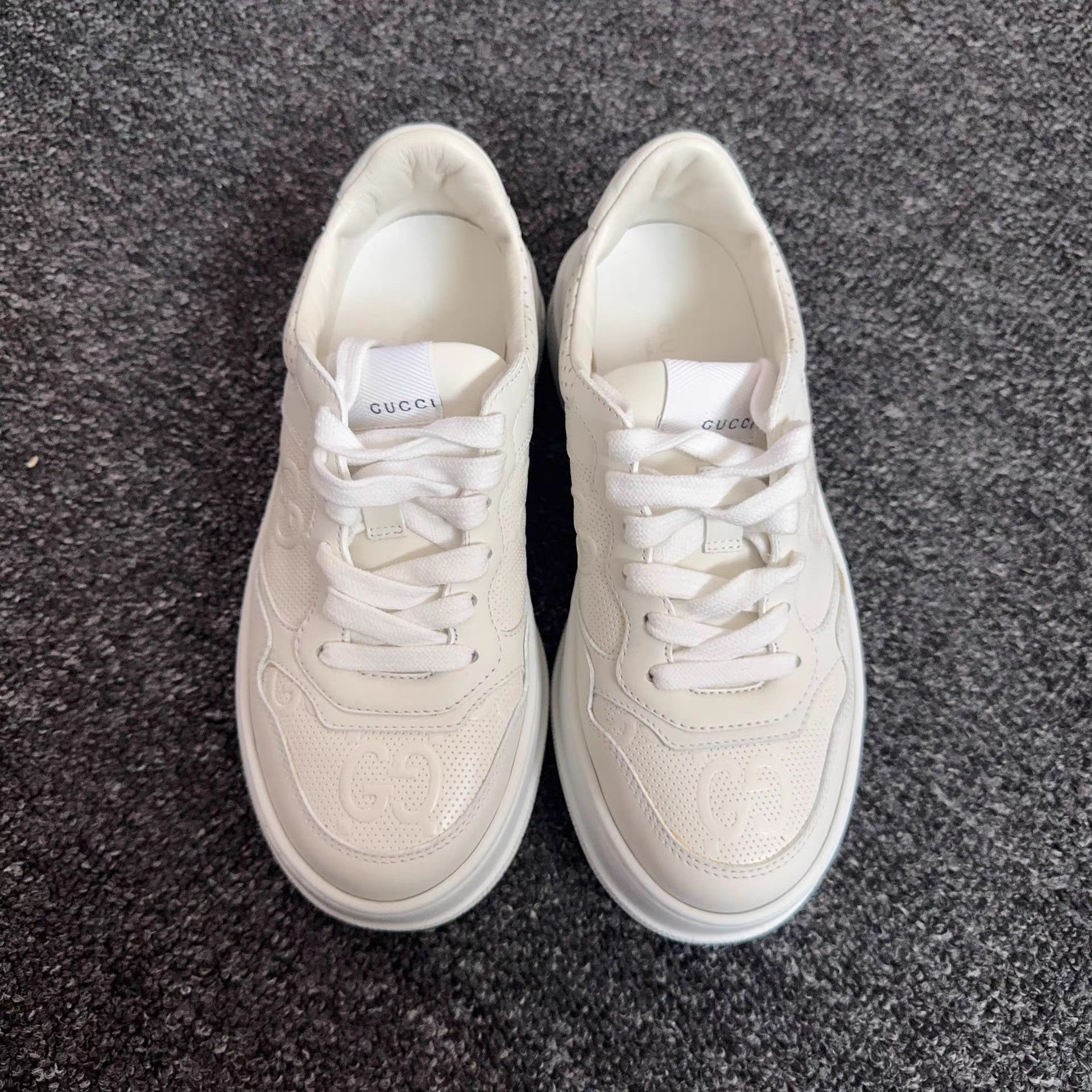 Gucci GUCCI Canvas & Leather Low-Top Sneakers K13 Size US 6.5 / IT 36.5 - 1 Thumbnail