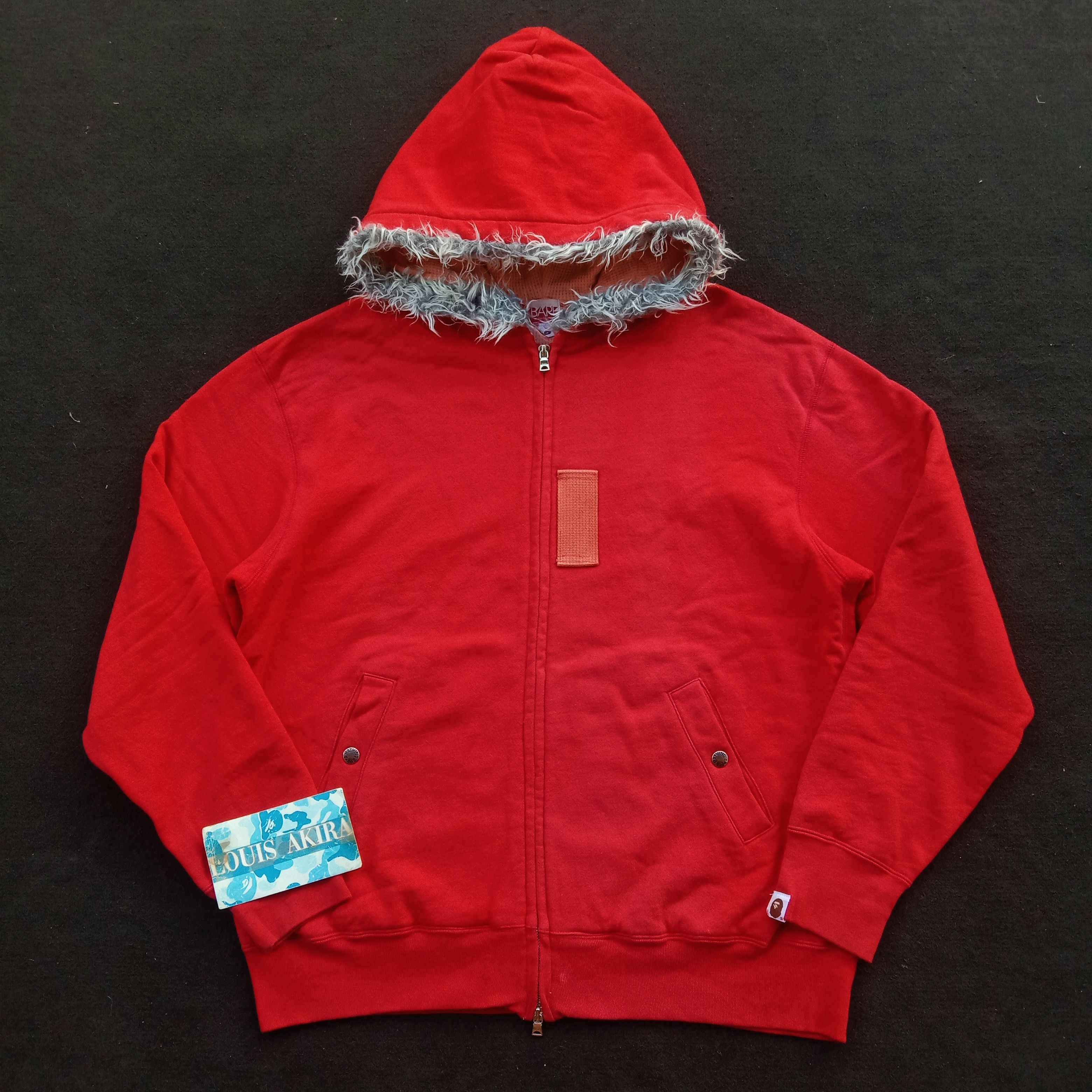image of Bape Zip Hoodie (2006) in Red, Men's (Size Large)