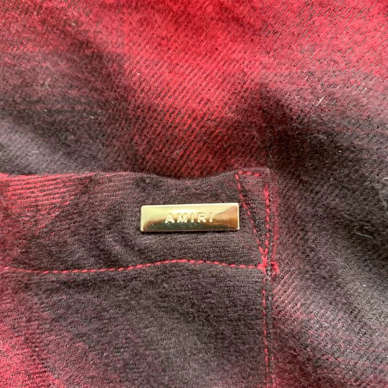 Amiri Amiri Size 38 Red destroying tassel plaid shirt 2506-Nexta Size US XS / EU 42 / 0 - 9 Thumbnail
