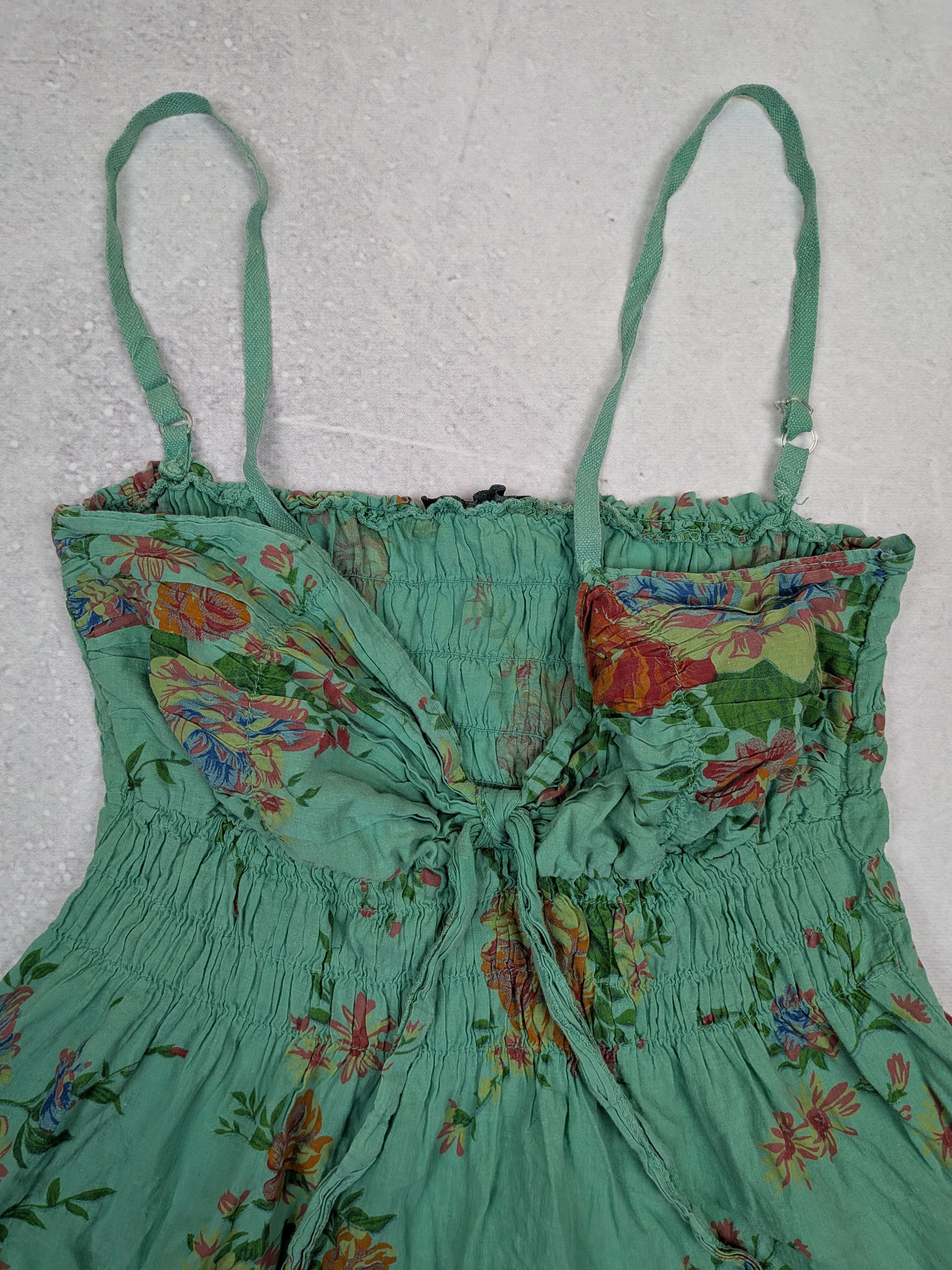 Other Italian Smocked Floral Sundress M Y2K Cottagecore Midi Dress Size M / US 6-8 / IT 42-44 - 4 Thumbnail
