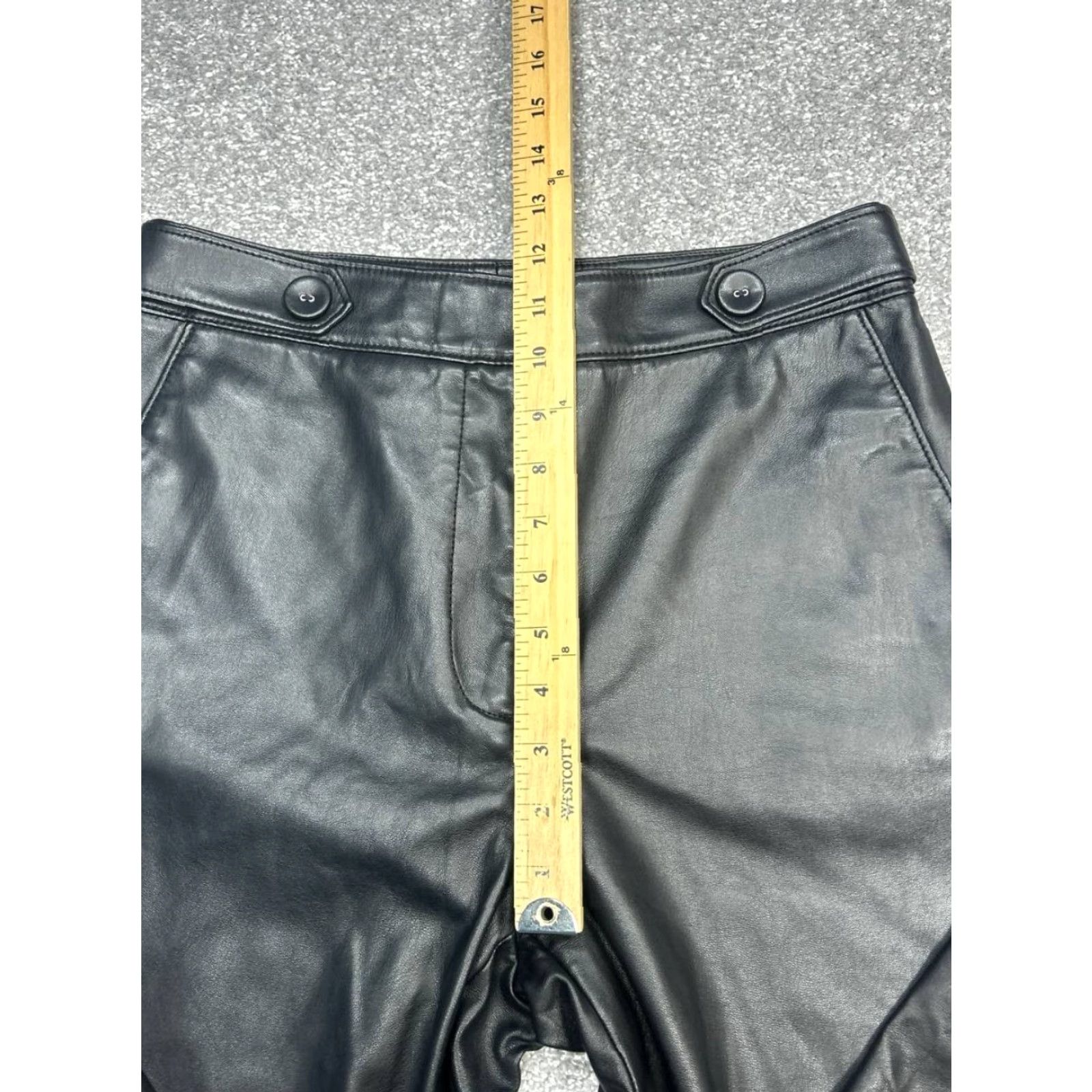 Ann Taylor Ann Taylor Chino Pants Womens 4 Black Faux Leather Casual High Rise Straight Leg Size 27" / US 4 / IT 40 - 5 Thumbnail