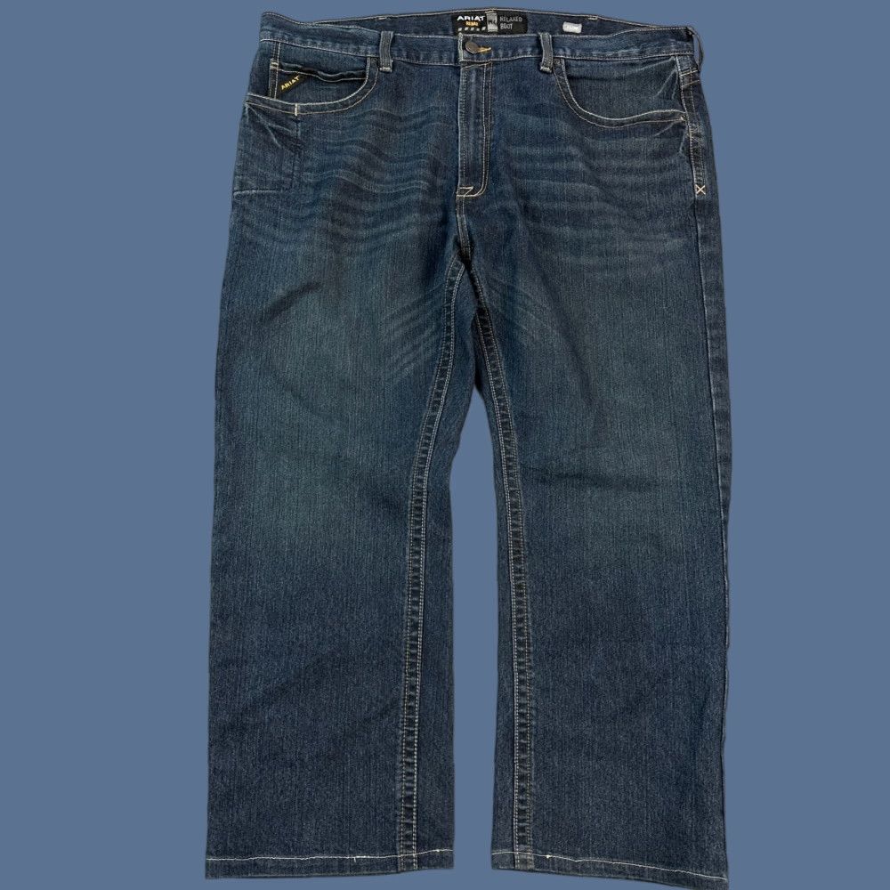 Ariat Ariat Rebar M4 Jeans Mens 42x29 Dark Wash Denim Relaxed Bootcut Work Wear Size US 42 / EU 58 - 1 Thumbnail