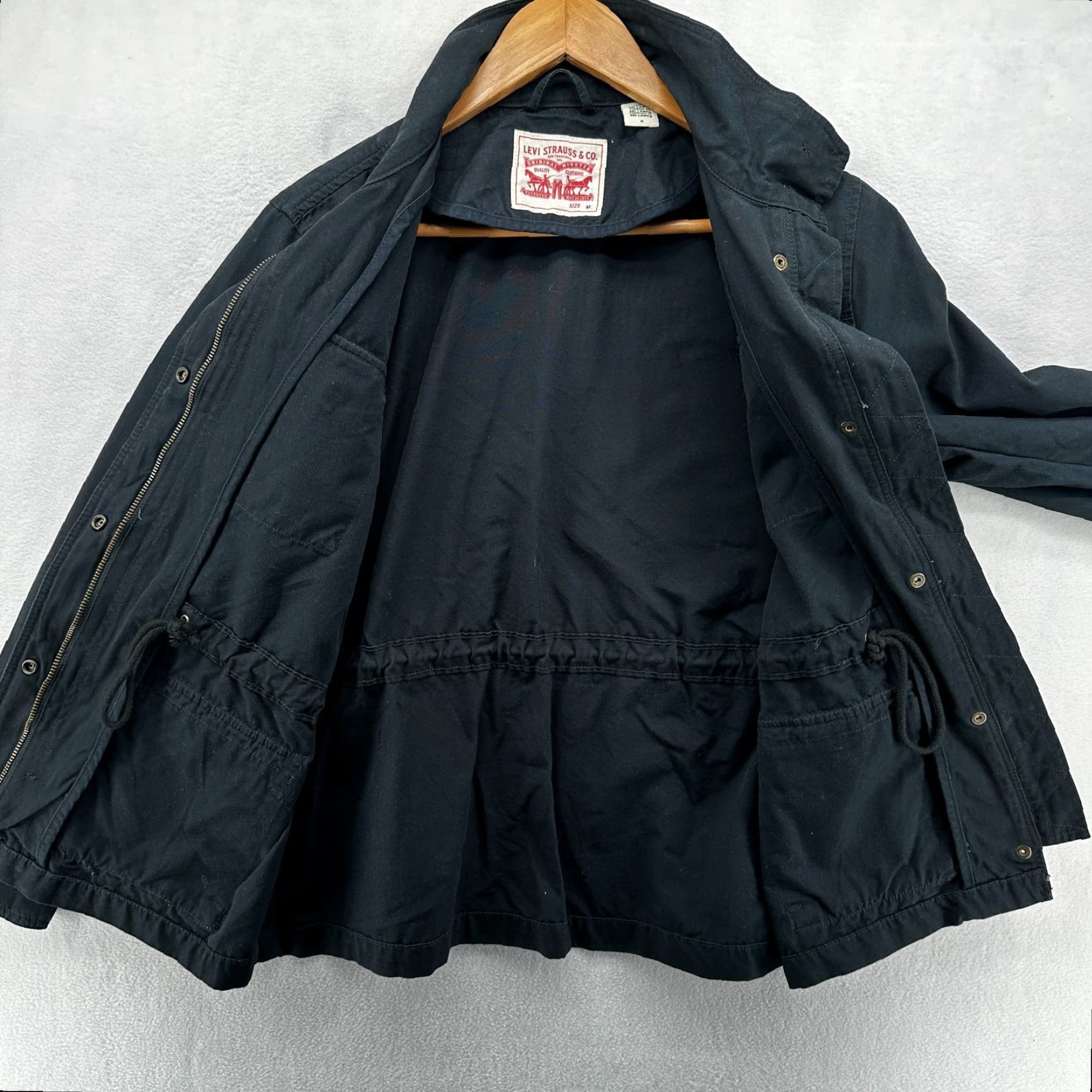 Levi's Levi's Anorak Jacket Black Women's M Full Zip Pockets Casual Winter Long Sleeve Regular Fit Size M / US 6-8 / IT 42-44 - 3 Thumbnail