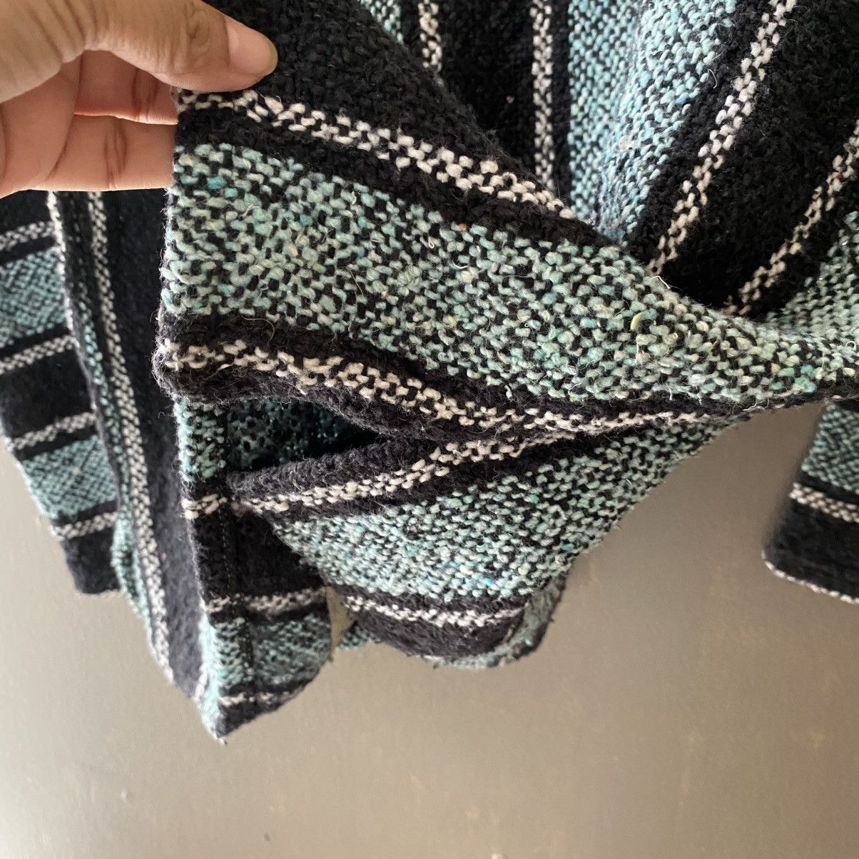 Vintage Black and Turquoise Striped Baja Hoodie Size US S / EU 44-46 / 1 - 10 Thumbnail