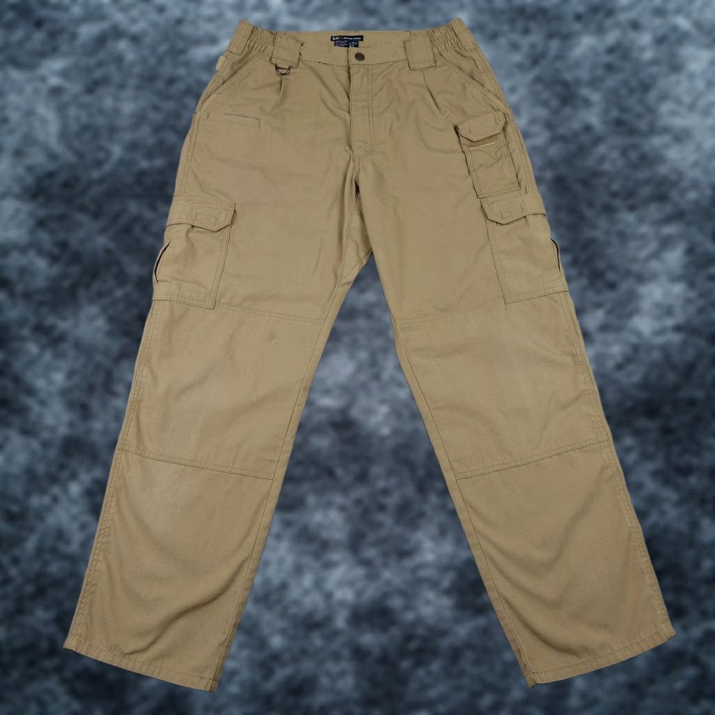 Vintage 5.11 Tactical Cargo Pants Mens 31x30 Beige Elastic Waist Ripstop Workwear Series Cargo Pants Mens Beige Size US 31 - 1 Thumbnail