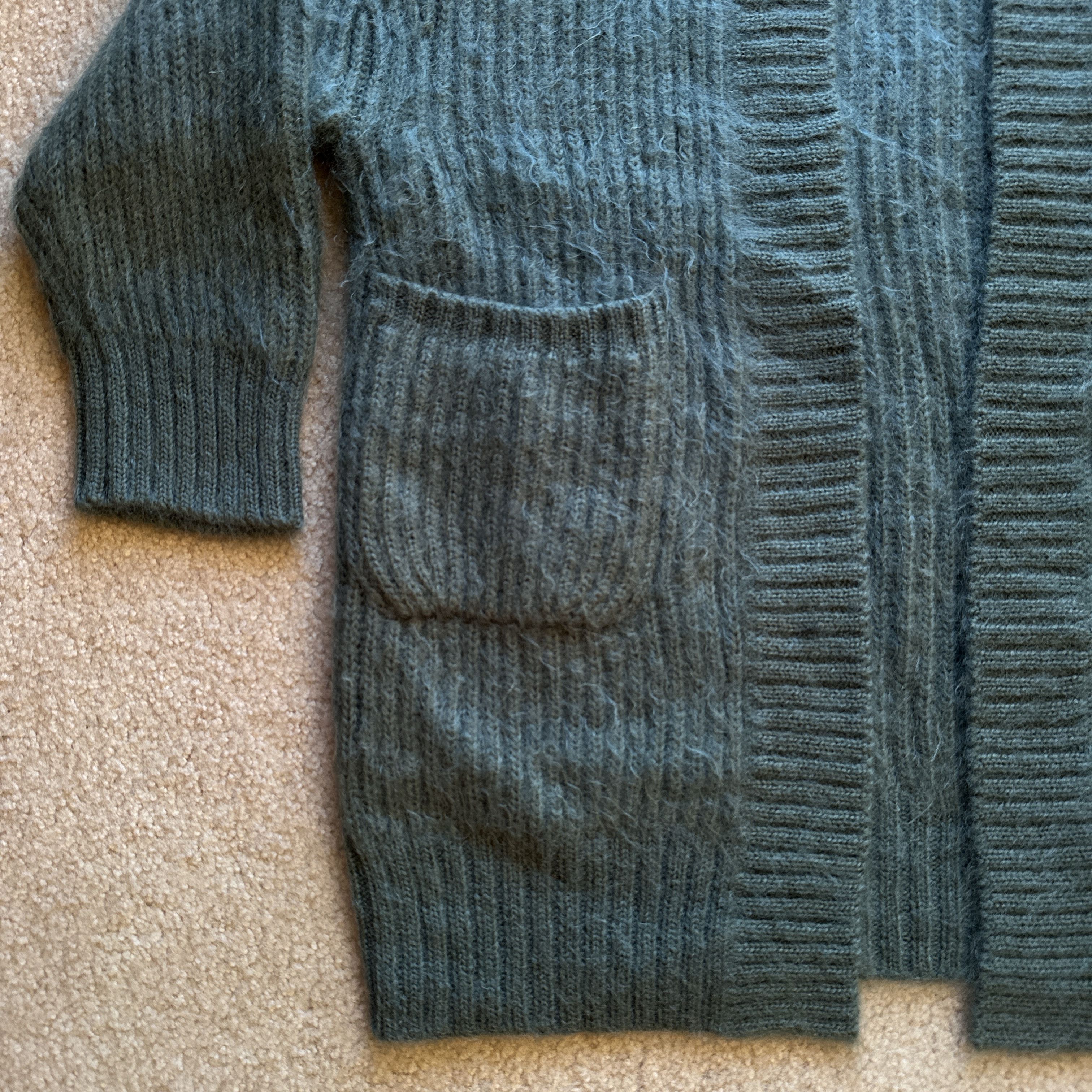 Batoner Batoner Oversized Mohair Wool Teal Green Ribbed Cardigan Size US M / EU 48-50 / 2 - 3 Thumbnail