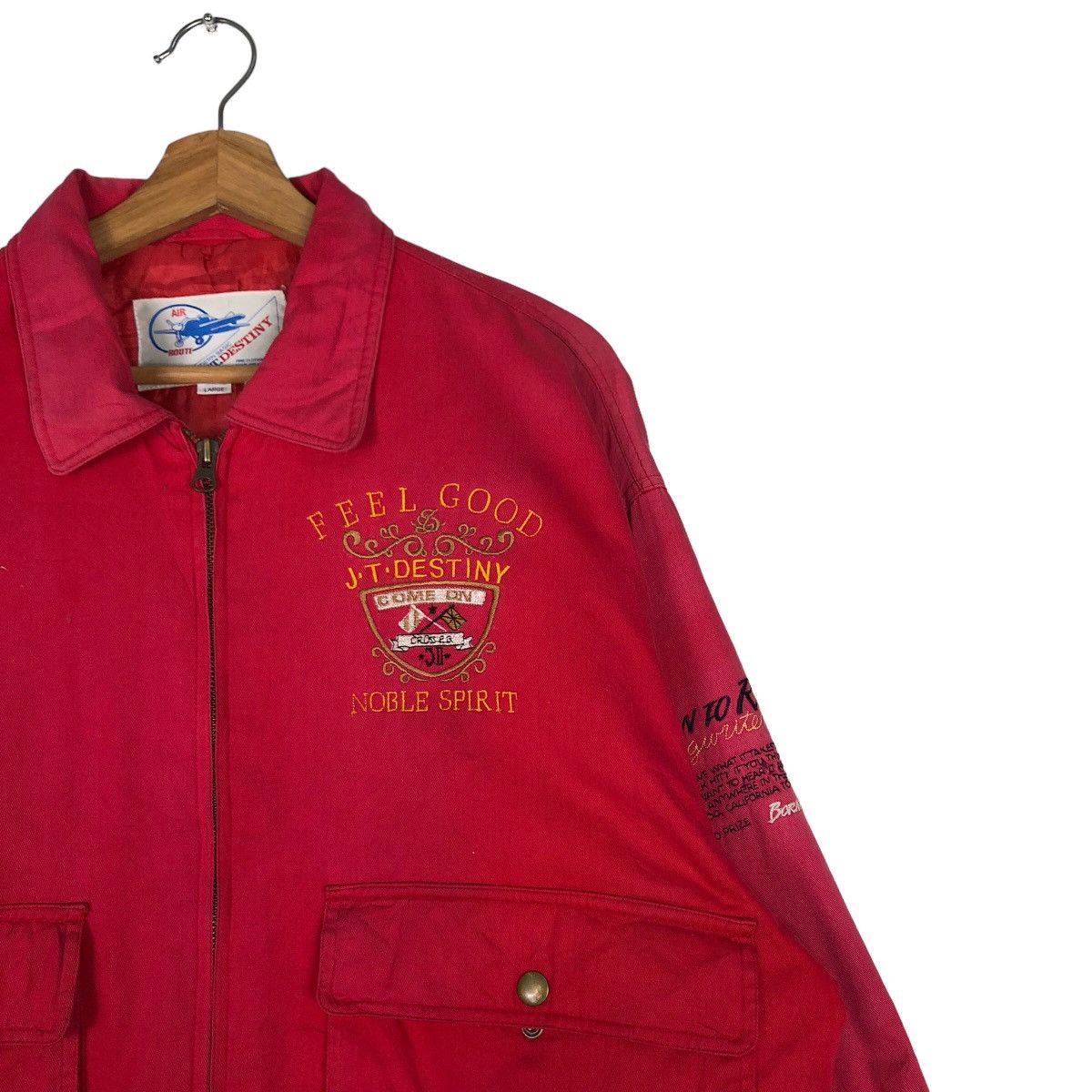 Japanese Brand Vintage Fly Bomber Jacket J.T.Destiny Noble Spirit Military Size US L / EU 52-54 / 3 - 6 Thumbnail