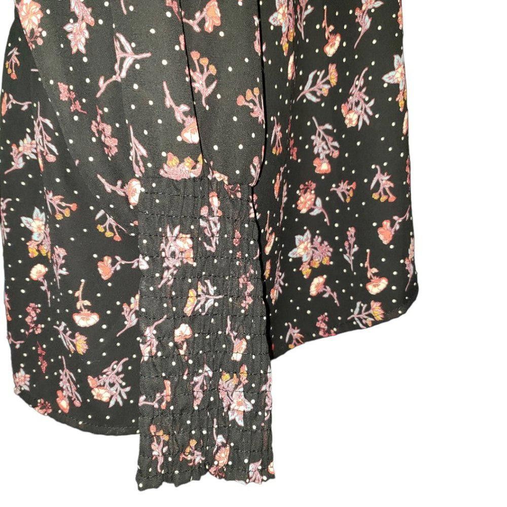 Designer CT378 Pleione Ladies Black Floral Long Sleeve Blouse XL Size XL / US 12-14 / IT 48-50 - 3 Thumbnail