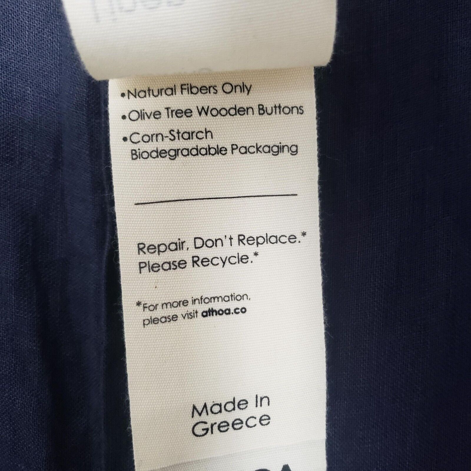 Designer NEW Athoa Athens Linen Shirt Mens Size Medium Night Blue Size M / US 6-8 / IT 42-44 - 5 Thumbnail