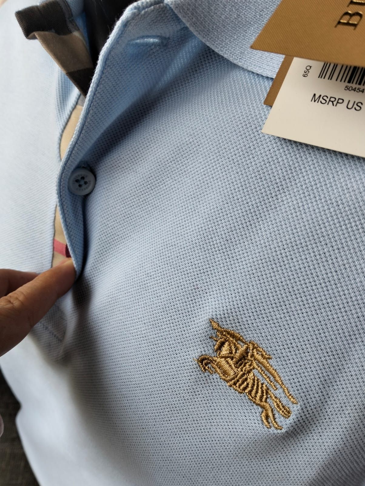 Vintage 💥Burberry Vintage Polo - Gold Logo 💥 Size US M / EU 48-50 / 2 - 3 Thumbnail