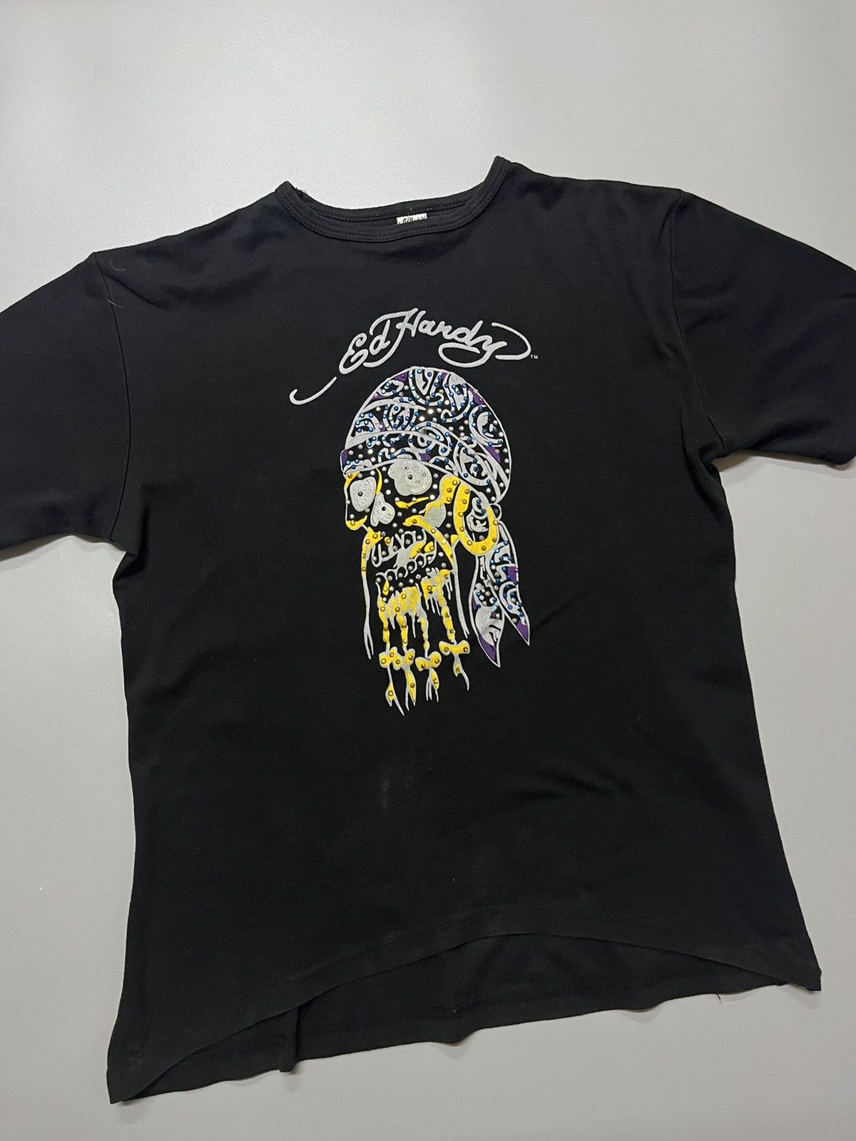 Ed Hardy × Vintage Y2K Ed Hardy by Christian Audigier T Shirt Skull Surf Rats Size US M / EU 48-50 / 2 - 1 Thumbnail