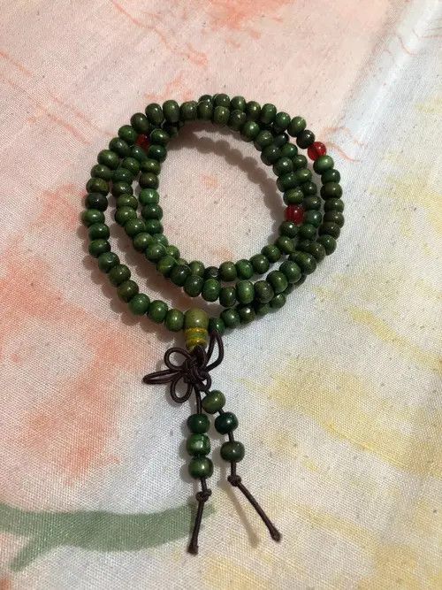 Handmade × Jewelry Green Bead Bracelet Earth Tibetan Vibe Religious Beads Size ONE SIZE - 3 Thumbnail