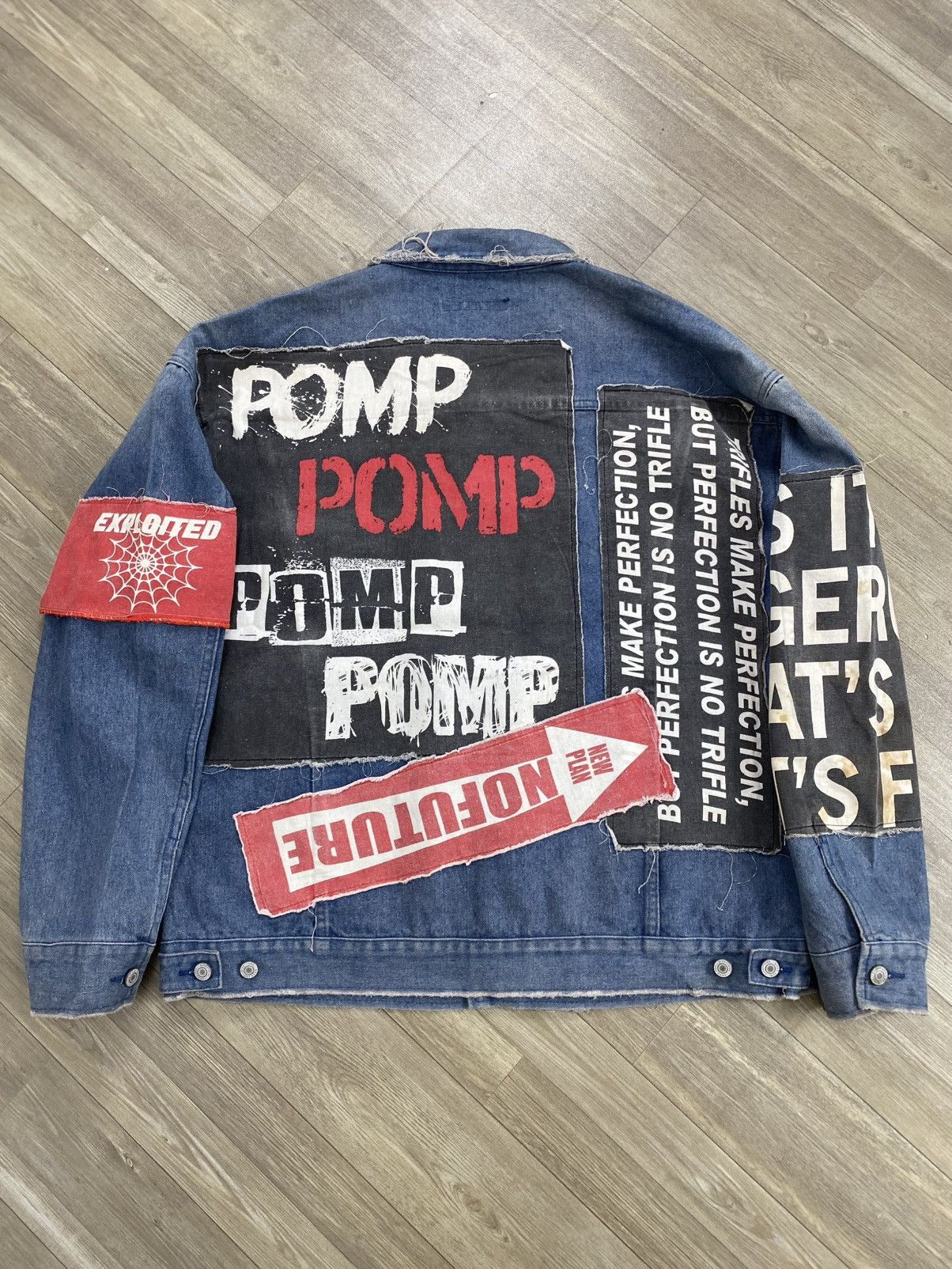 If Six Was Nine Vintage Jungle Storm Distressed Patch Punk Lgb Denim Jacket Size US XL / EU 56 / 4 - 1 Thumbnail