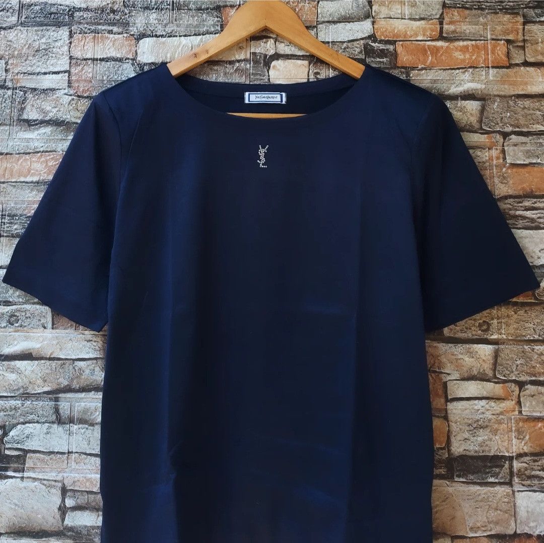 Yves Saint Laurent Vintage Yves Saint Laurent Rhinestone Logo Size M / US 6-8 / IT 42-44 - 2 Thumbnail