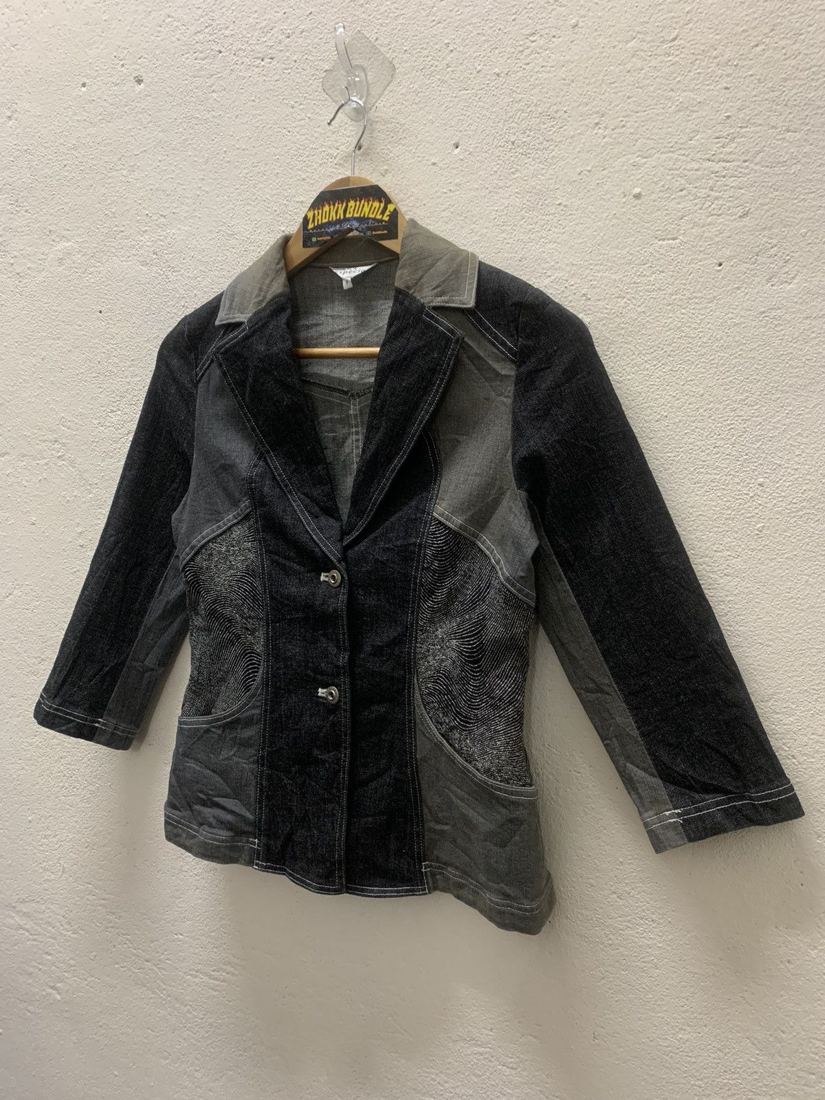 Japanese Brand Especie Denim Jacket nice Design Size XS / US 0-2 / IT 36-38 - 2 Thumbnail