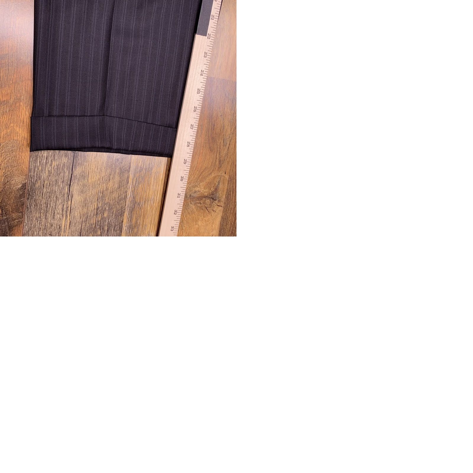 Jack Victor Jack Victor 2 Piece Suit Black Striped Pants 36x29 Cuffed Canada Wool 110 Super 2 Piece Mens Regular Formal Wedding Size 42R - 12 Thumbnail
