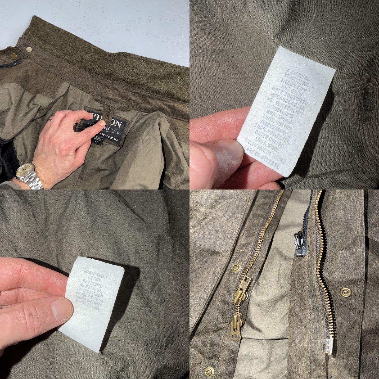 Filson VINTAGE Filson Trench Coat Jacket Waxed Olive Oil Cloth XS Men Army Waxed Mint Condition Size US XS / EU 42 / 0 - 10 Thumbnail