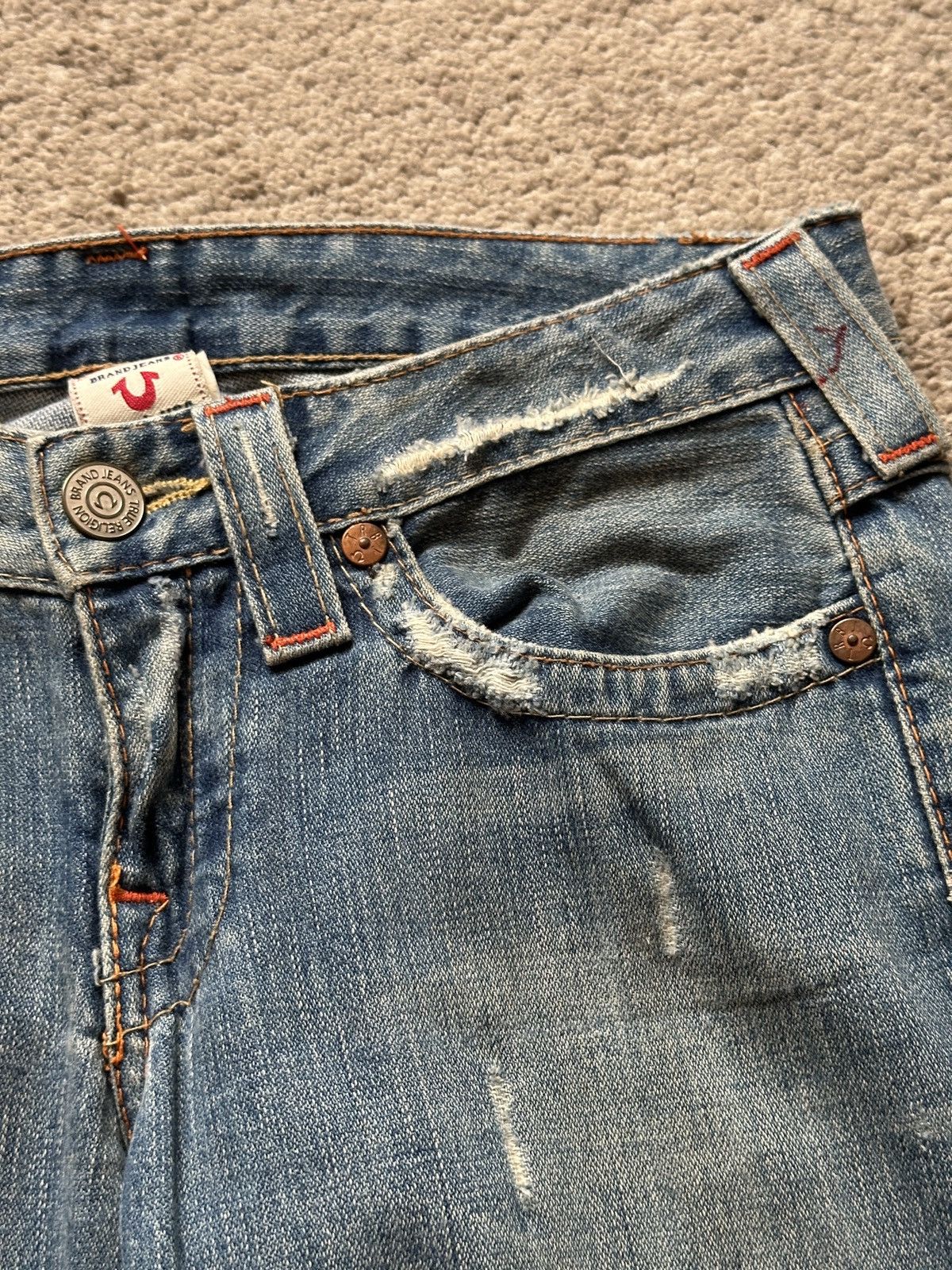 True Religion 2000s True Religion Distressed Flare Jeans Size US 30 / EU 46 - 6 Thumbnail