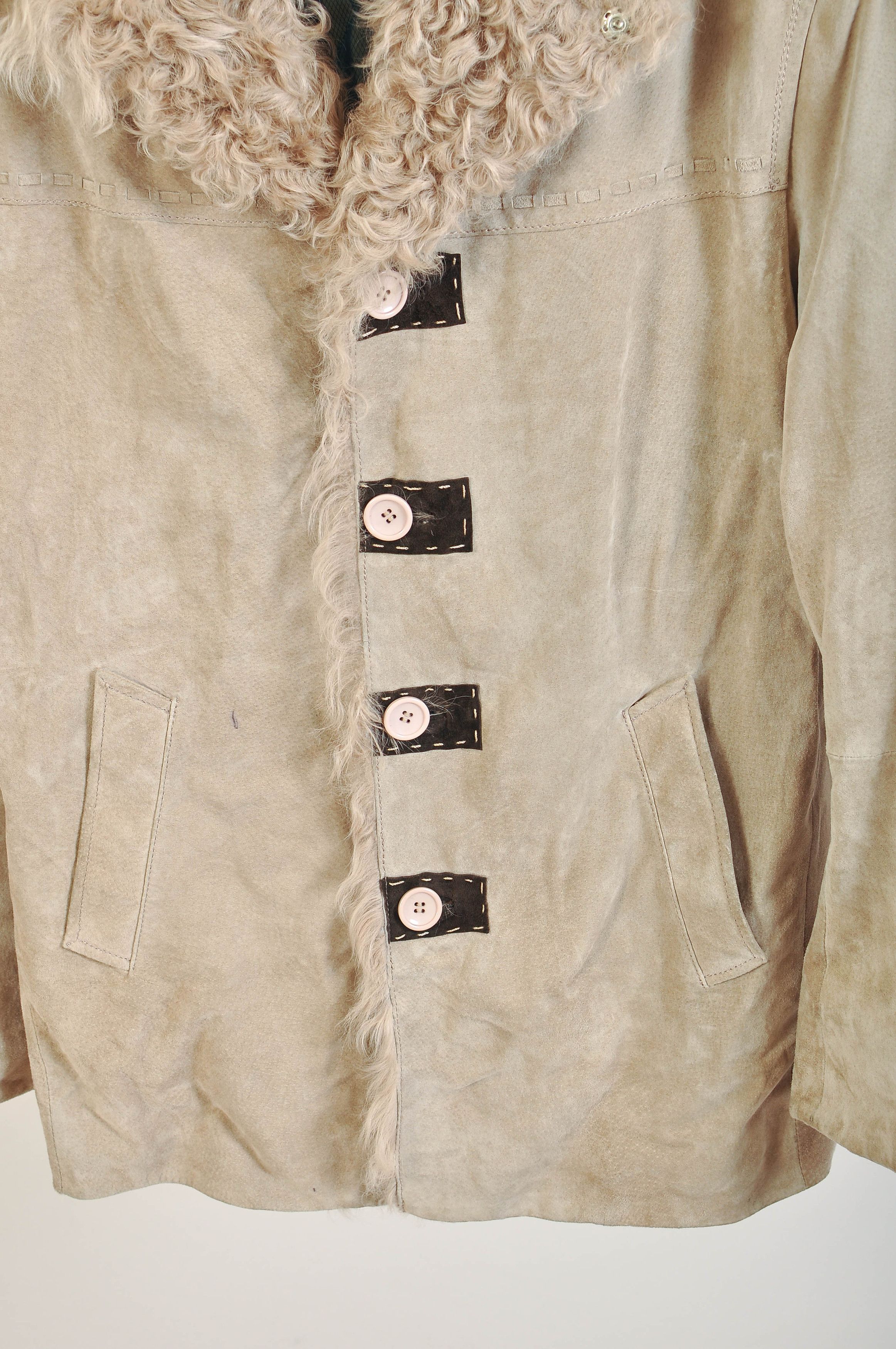 Other Lined suede leather coat in beige Size US L / EU 52-54 / 3 - 3 Thumbnail