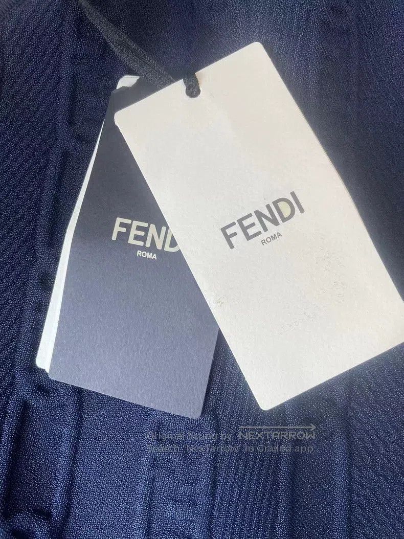 Fendi Fendi Navy Knit Skirt, Classic Full Print Lock Buckle Reli Size 24" / US 00 / IT 34 - 4 Thumbnail