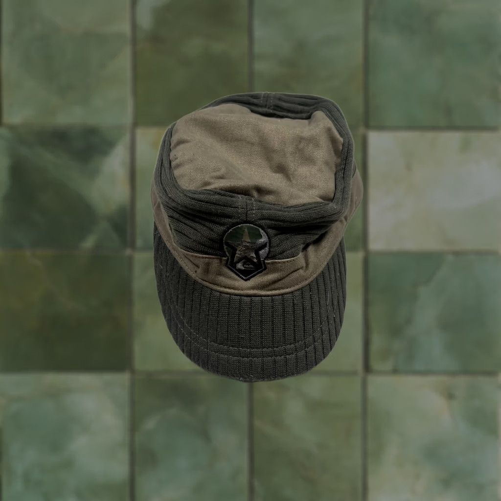 Quiksilver Quiksilver Army Cap Hat Fitted Mens S/M Green Twill Casual Military Surf Logo Size ONE SIZE - 1 Thumbnail