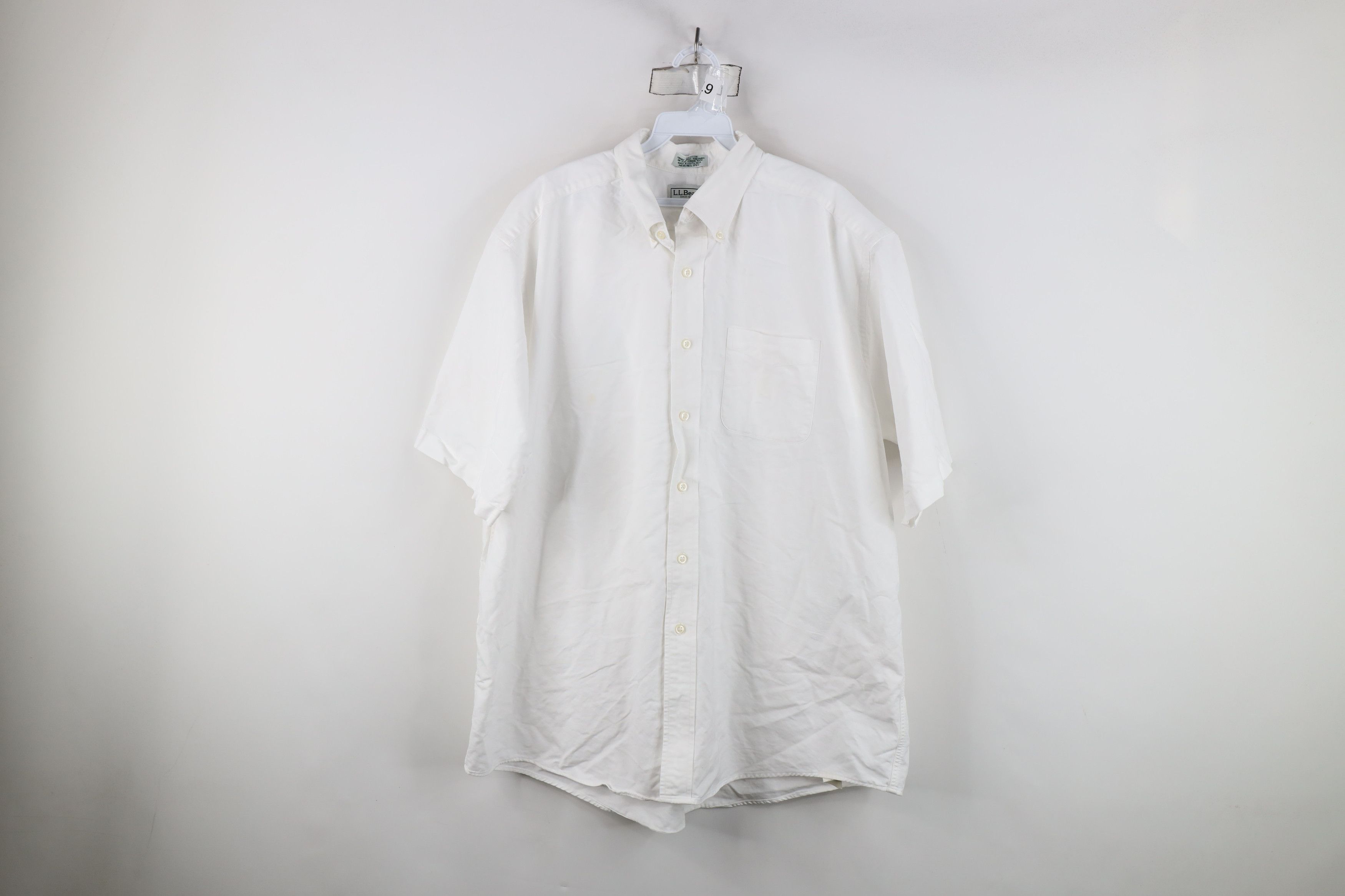 L.L. Bean × Vintage Vintage 90s LL Bean Cotton Oxford Button Down Shirt White Size US L / EU 52-54 / 3 - 1 Thumbnail