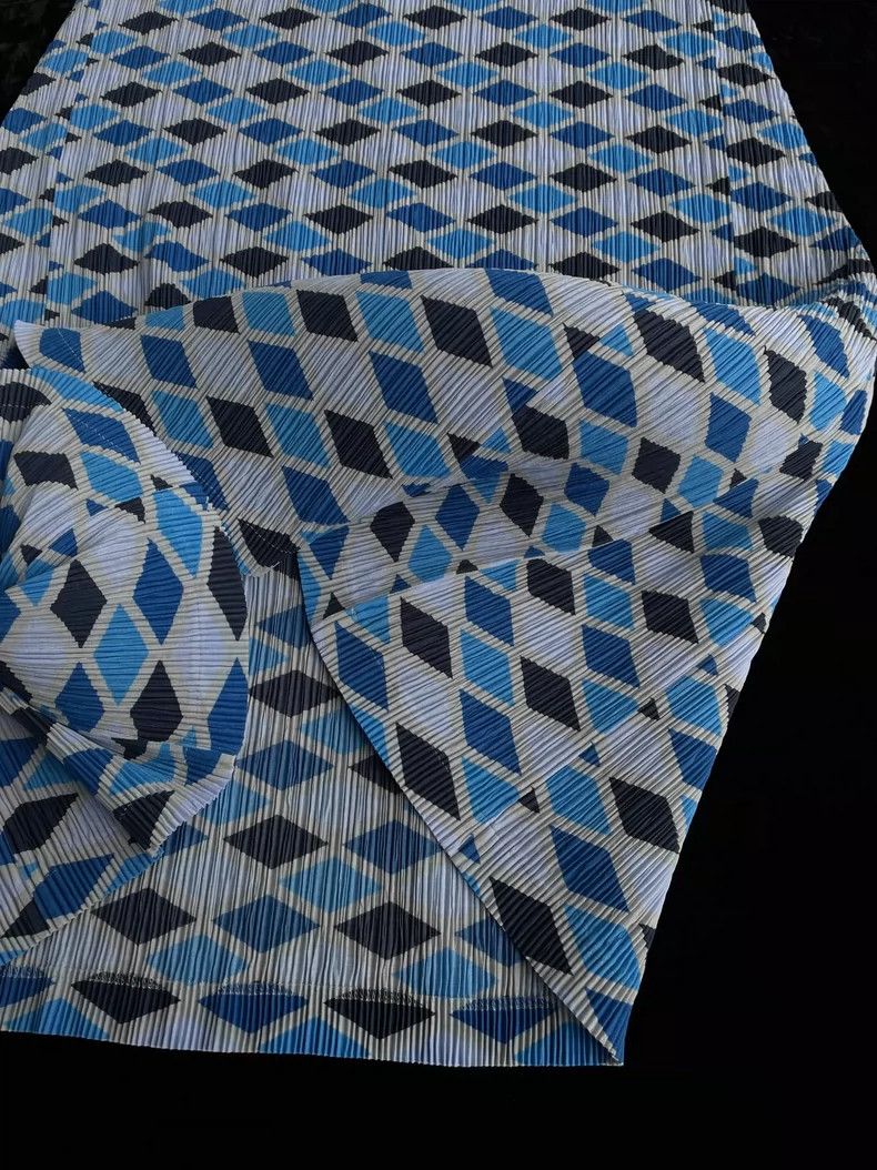 Issey Miyake Issey Miyake size:2 Blue geometric diamond-shaped dress Size M / US 6-8 / IT 42-44 - 4 Thumbnail