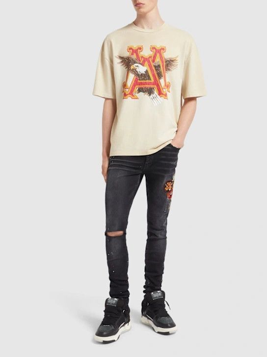 Amiri o1lsvrm0425 Patch Skinny Stretch Denim Jeans in Black Size US 36 / EU 52 - 3 Thumbnail