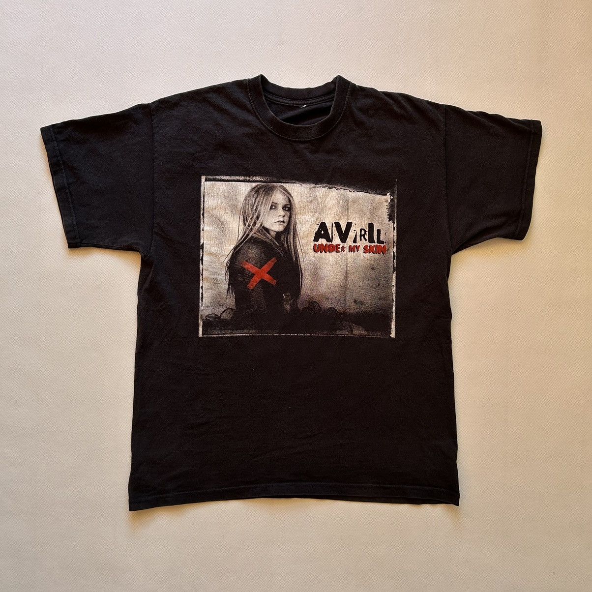 image of Rock Band x Vintage Avril Lavigne Bonez Tour 2005 T-Shirt in Black, Men's (Size Medium)