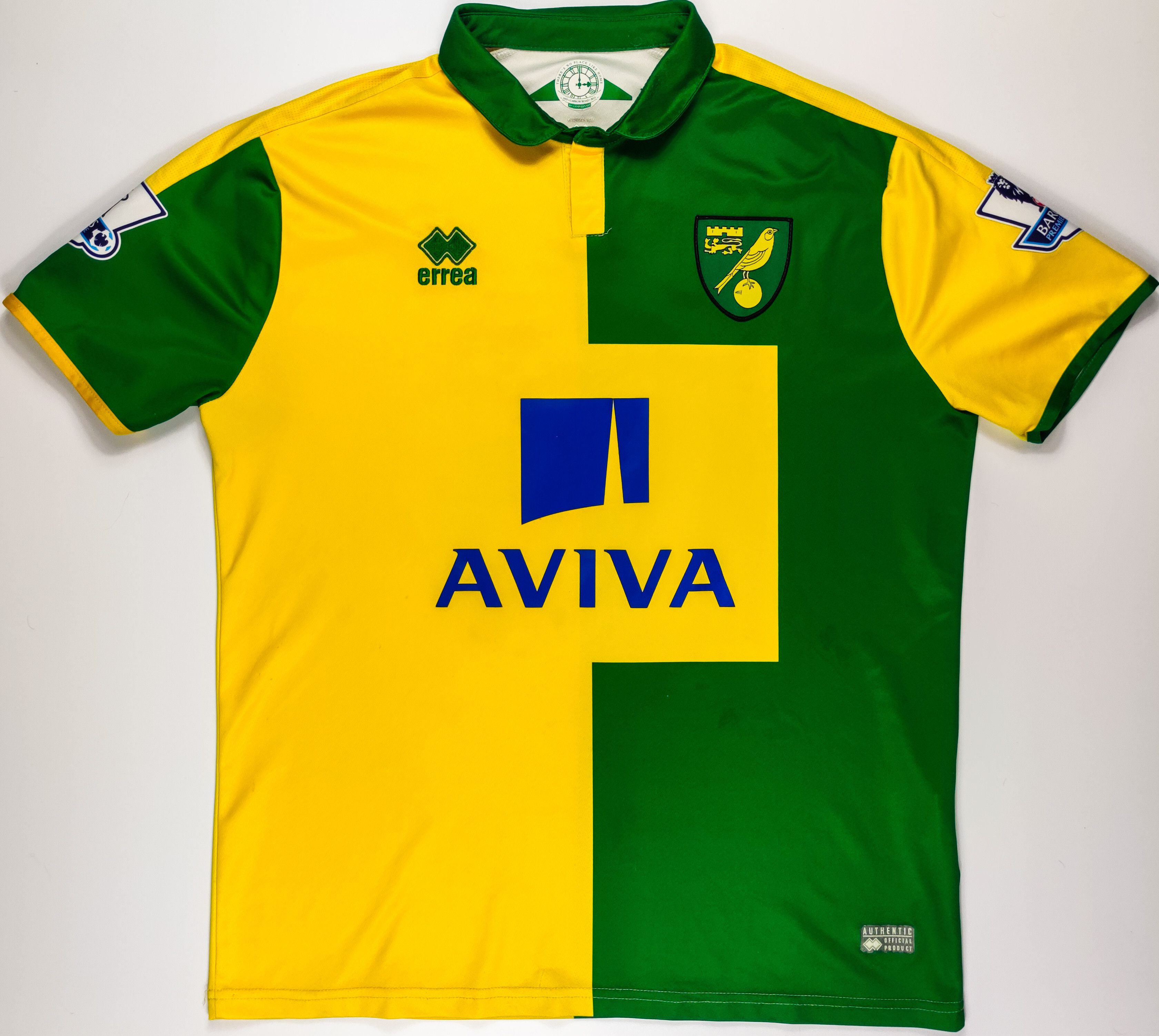 Errea Matt Jarvis #16 Norwich City 2015 2016 Home Errea Shirt Kit Size US XL / EU 56 / 4 - 2 Thumbnail